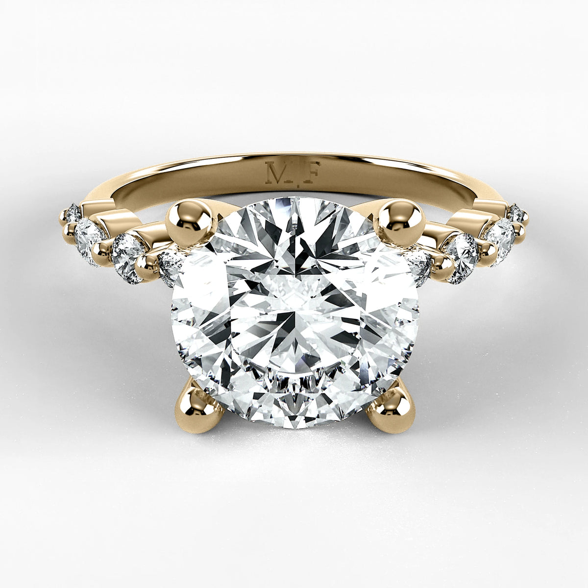 Anillo de Compromiso Intenso - Redondo en oro amarillo - vista 1