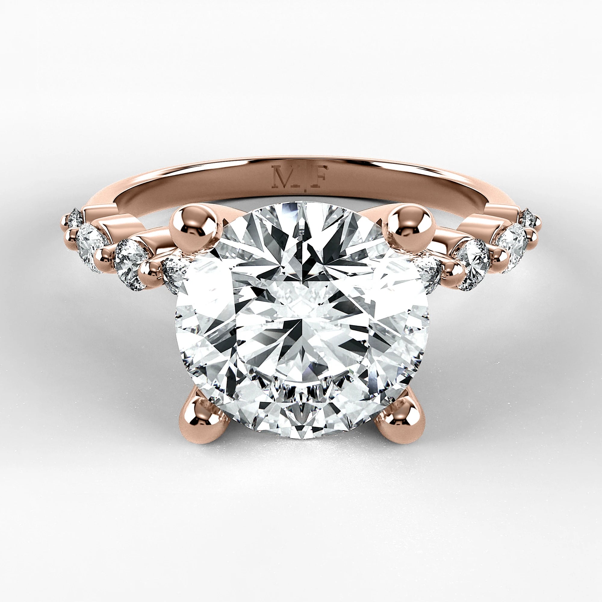 Anillo de Compromiso Intenso - Redondo en oro rosa - vista 1