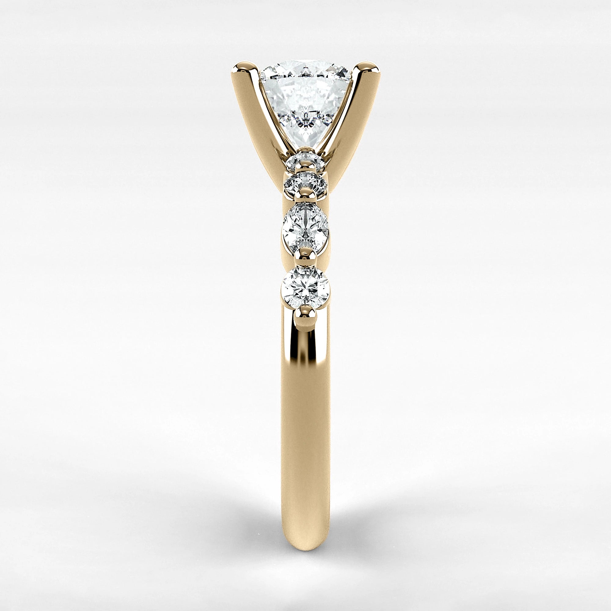 Anillo de Compromiso Intenso - Redondo en oro amarillo - vista 2