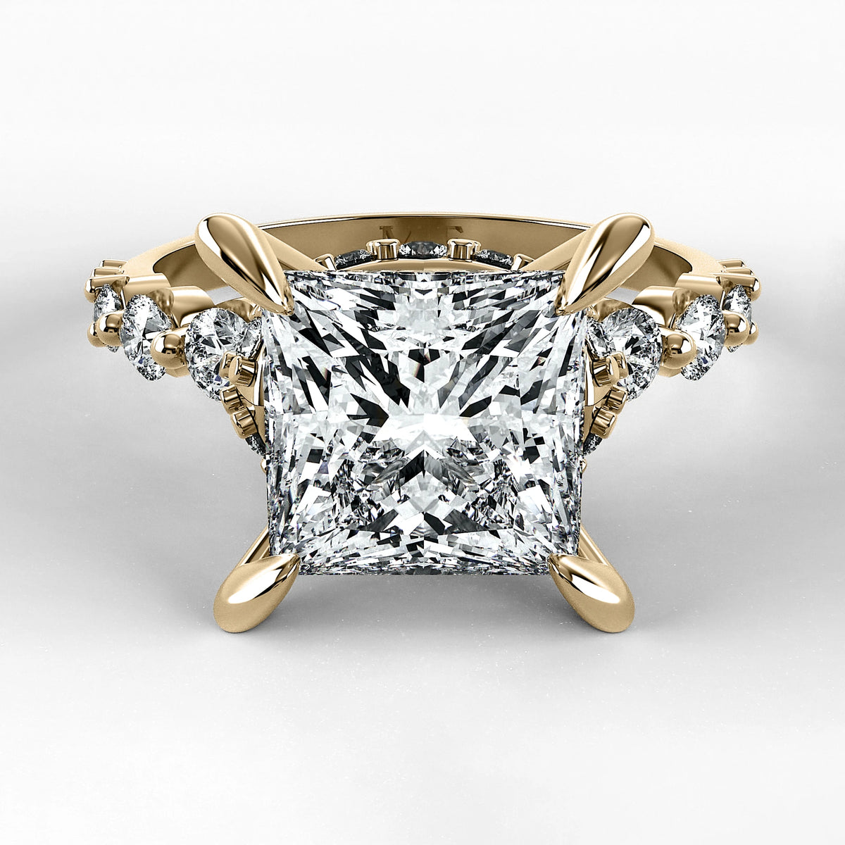 Anillo de Compromiso Estructura - Princess en oro amarillo - vista 1