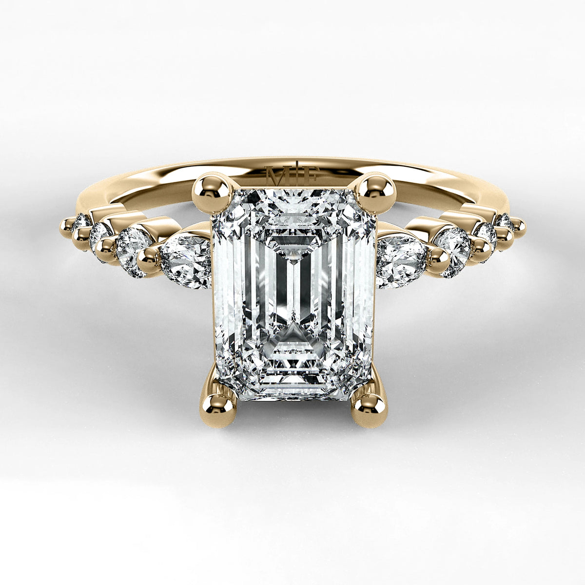 Anillo de Compromiso Eterno - Esmeralda en oro amarillo - vista 1