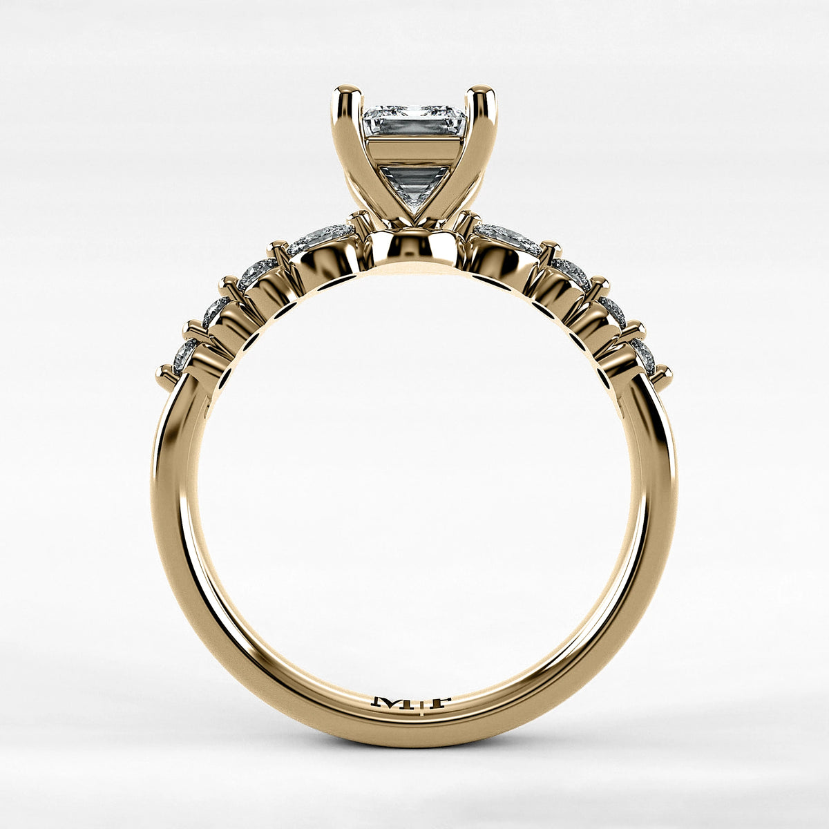 Anillo de Compromiso Eterno - Esmeralda en oro amarillo - vista 3