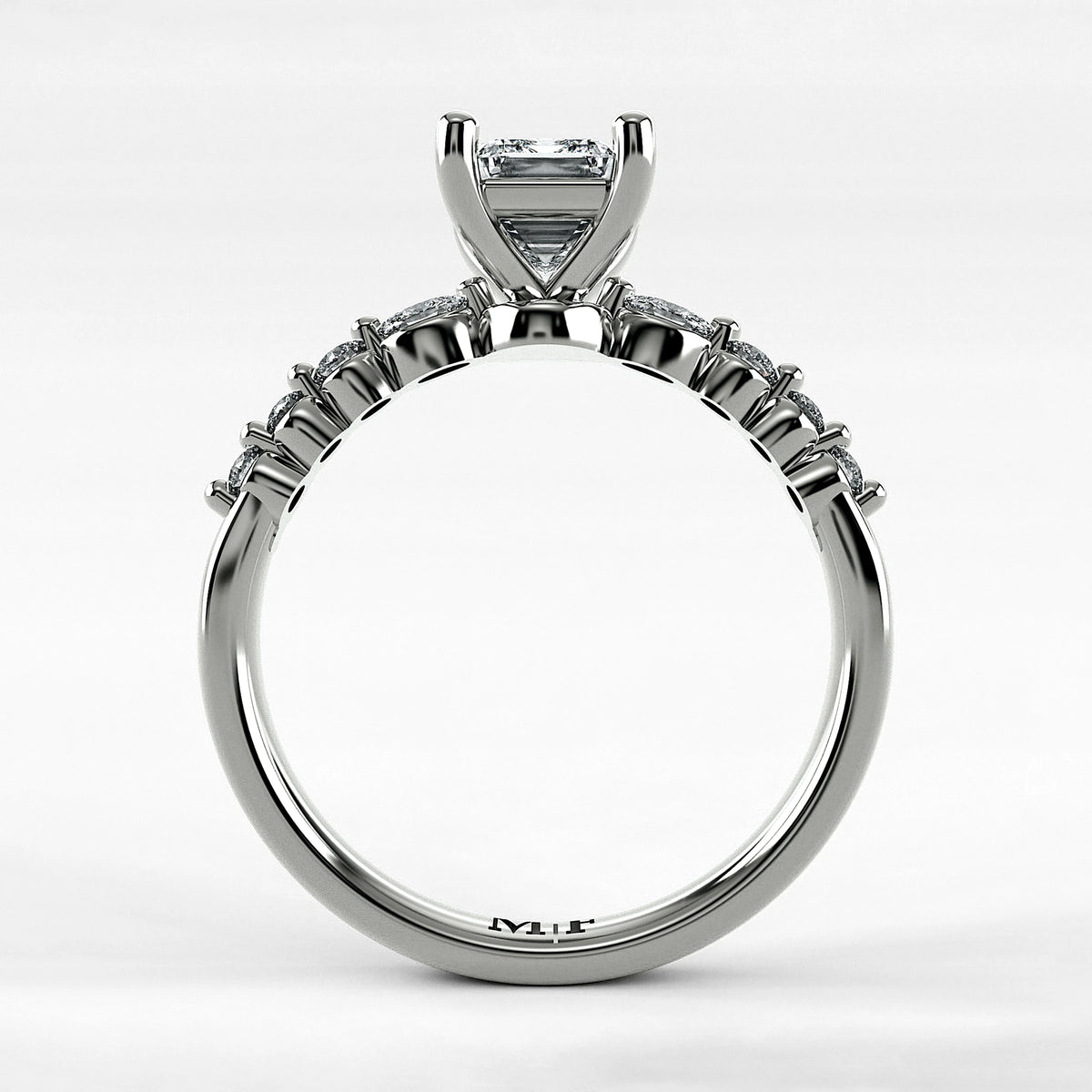 Anillo de Compromiso Eterno - Esmeralda en oro blanco - vista 3