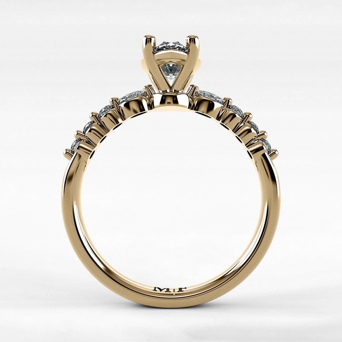 Anillo de Compromiso Eterno - Marquesa en oro amarillo - vista 3