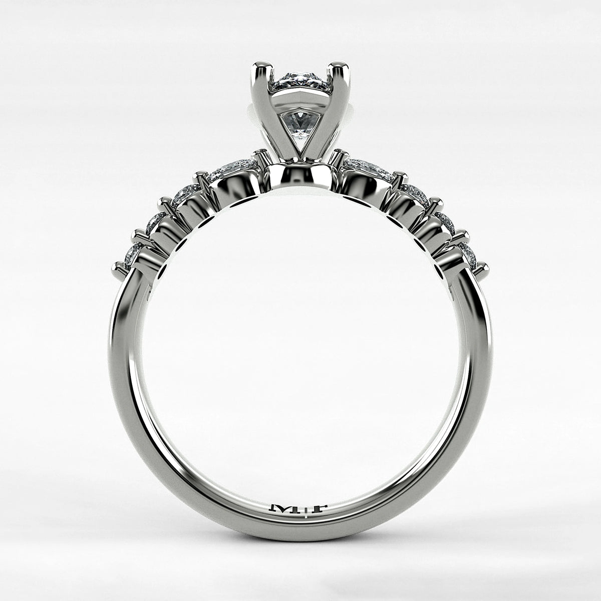 Anillo de Compromiso Eterno - Marquesa en oro blanco - vista 3