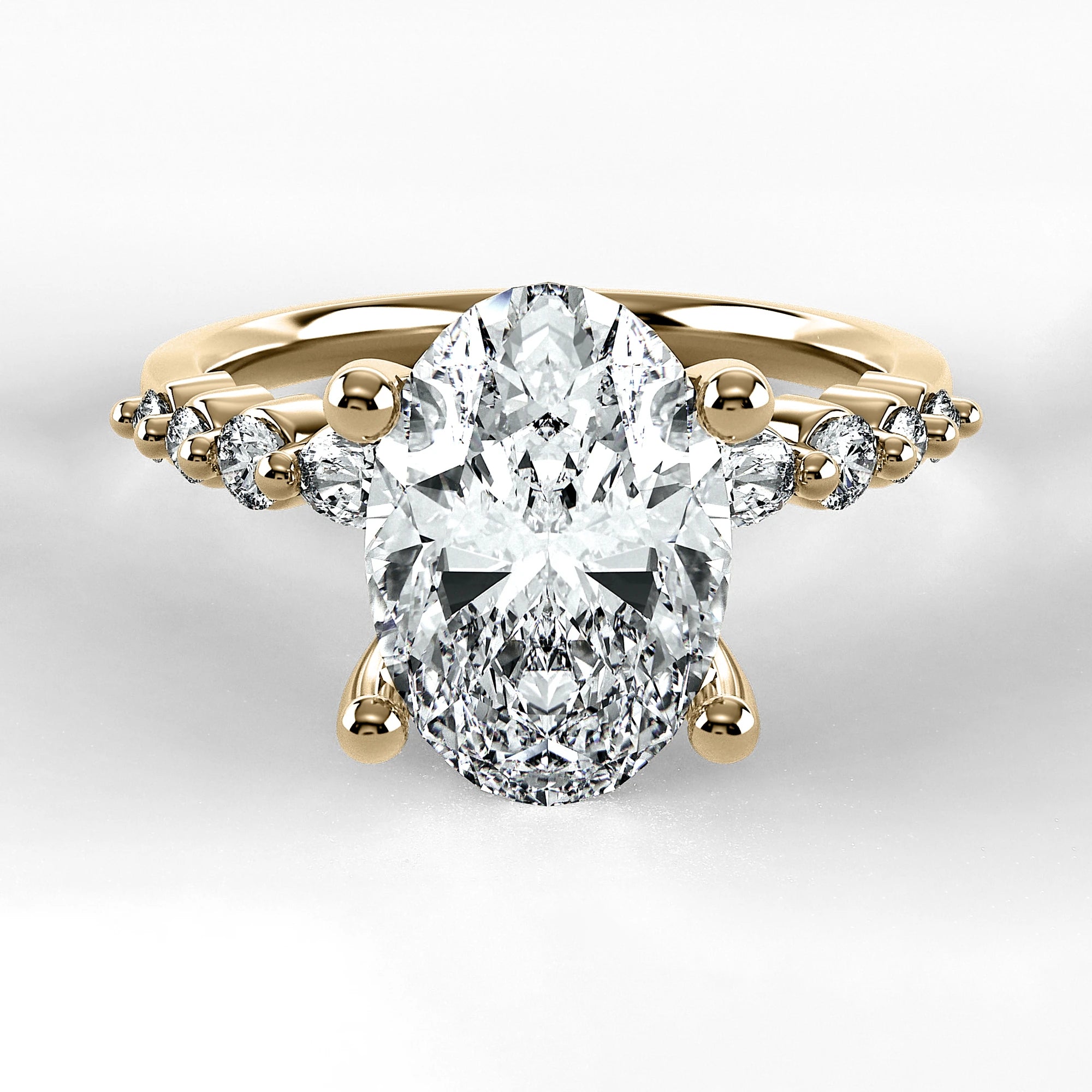 Anillo de Compromiso Eterno - Oval en oro amarillo - vista 1