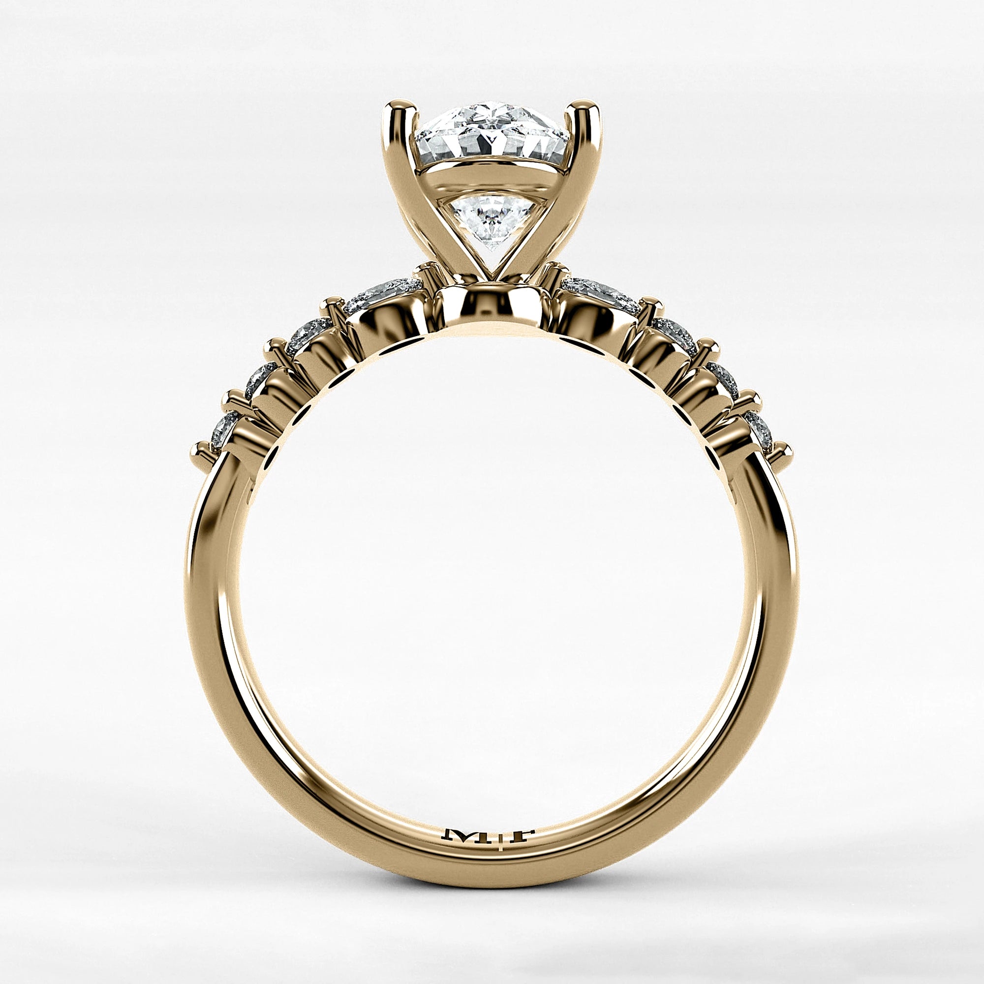 Anillo de Compromiso Eterno - Oval en oro amarillo - vista 3