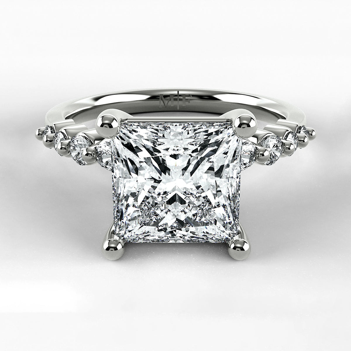 Anillo de Compromiso Eterno - Princess en oro blanco - vista 1