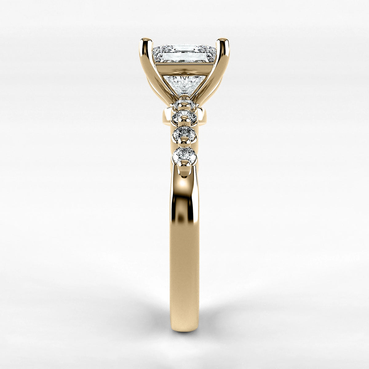 Anillo de Compromiso Eterno - Princess en oro amarillo - vista 2