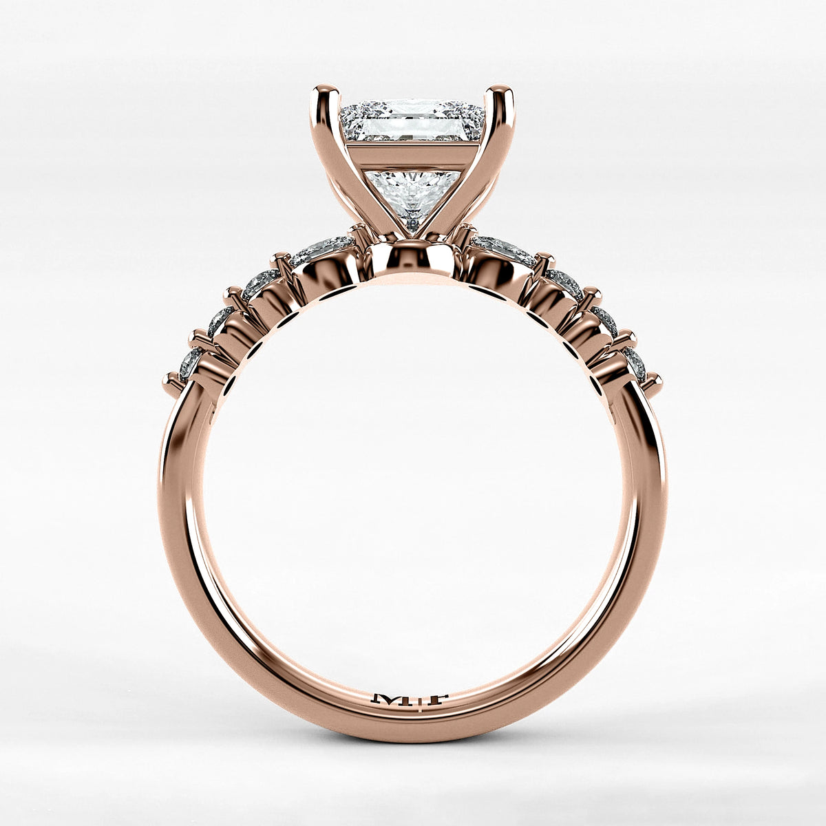 Anillo de Compromiso Eterno - Princess en oro rosa - vista 3