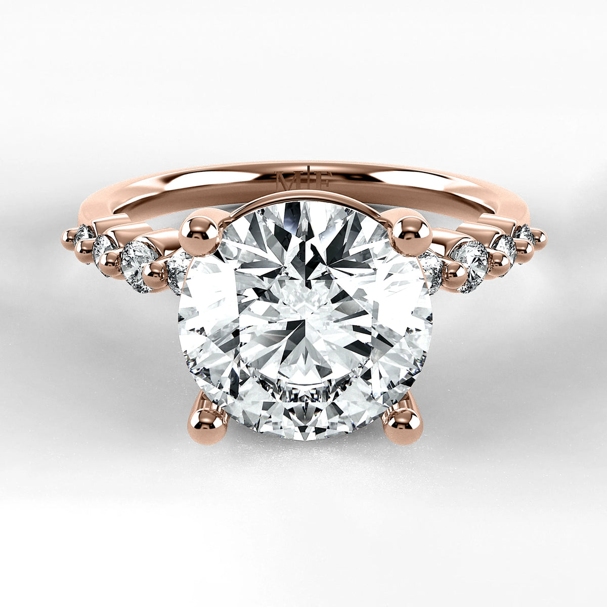 Anillo de Compromiso Eterno - Redondo en oro rosa - vista 1