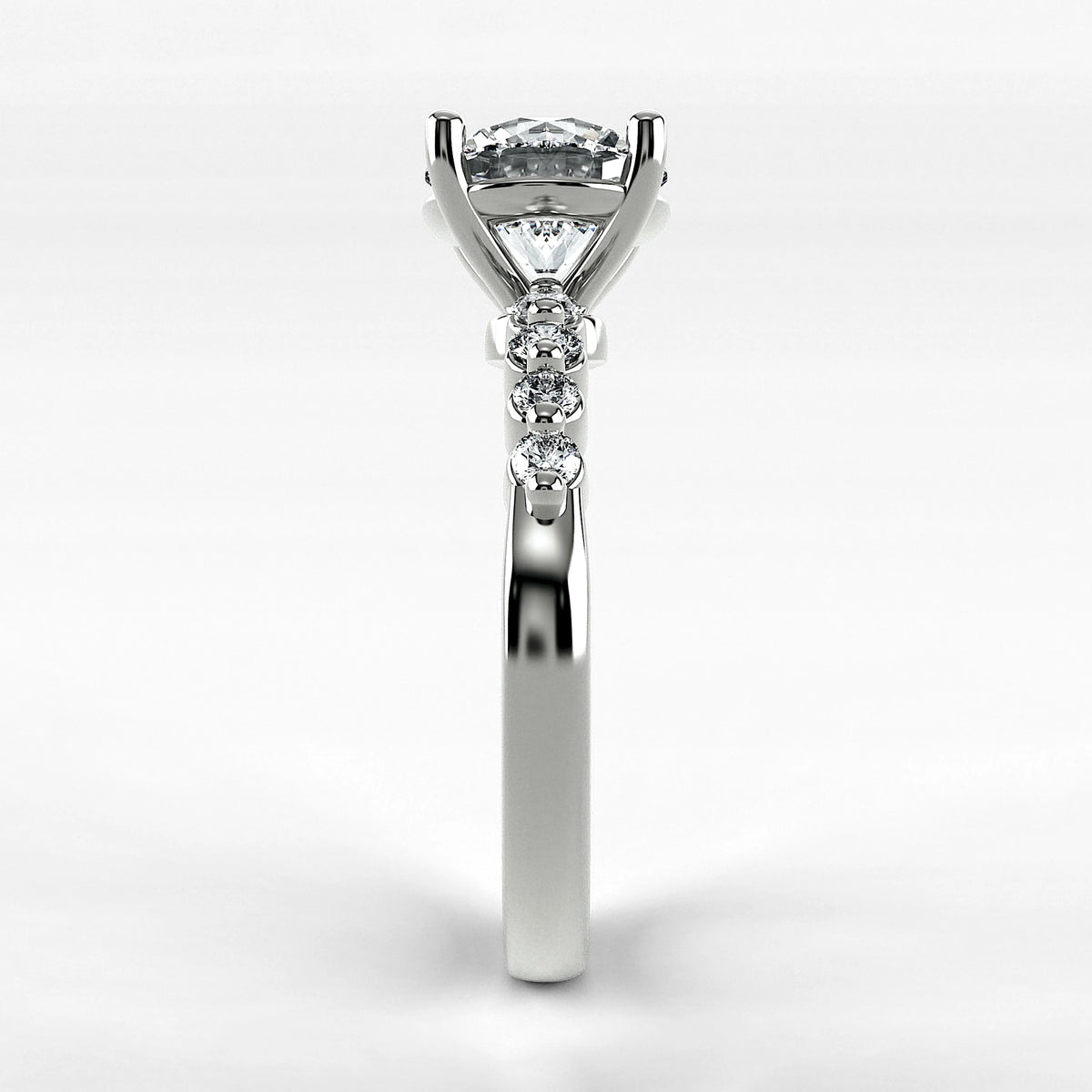 Anillo de Compromiso Eterno - Redondo en oro blanco - vista 2