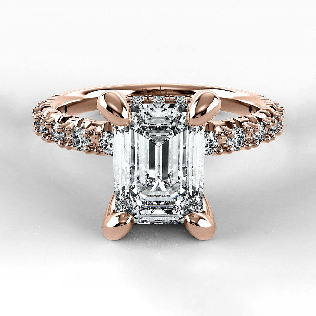 Anillo de Compromiso Herencia - Esmeralda en oro rosa - vista 1