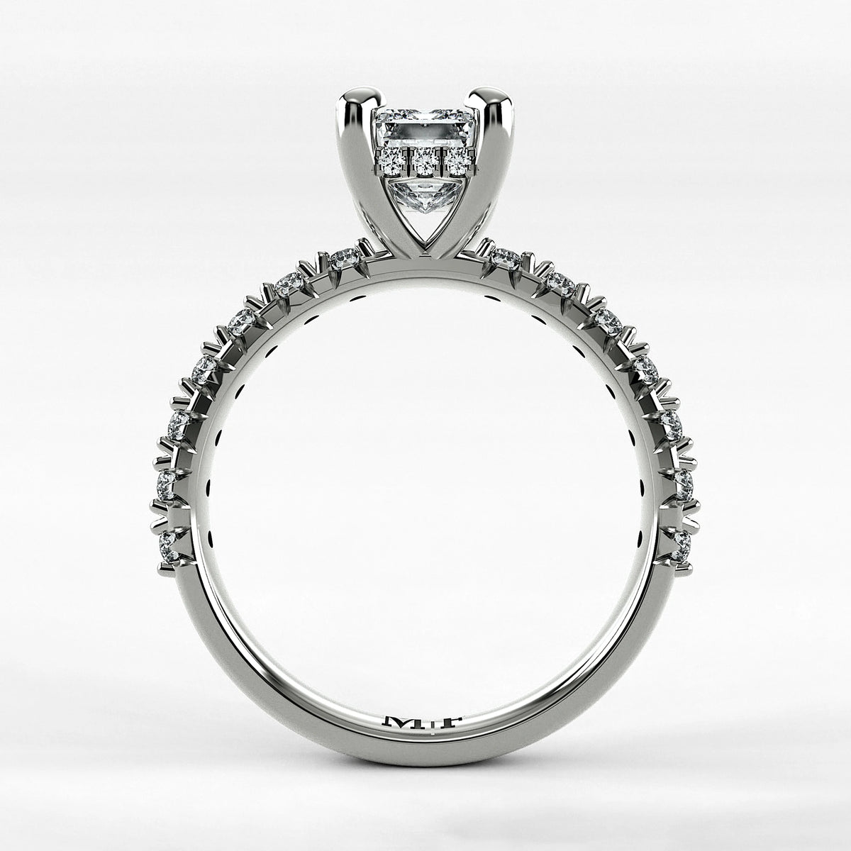 Anillo de Compromiso Herencia - Esmeralda en oro blanco - vista 3