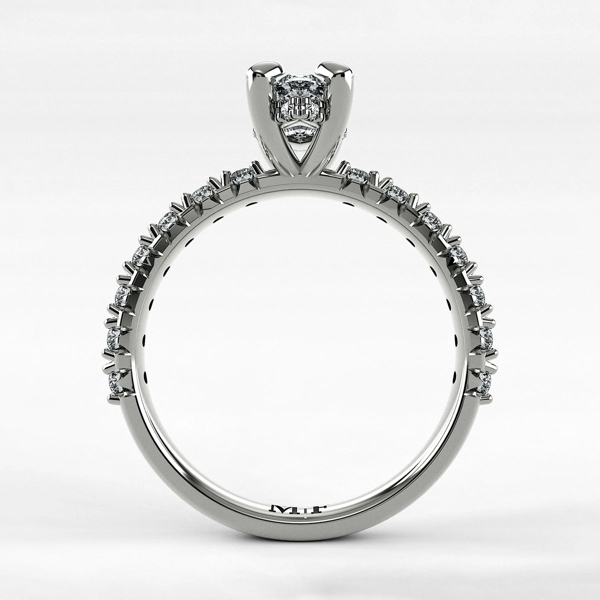 Anillo de Compromiso Herencia - Marquesa en oro blanco - vista 3