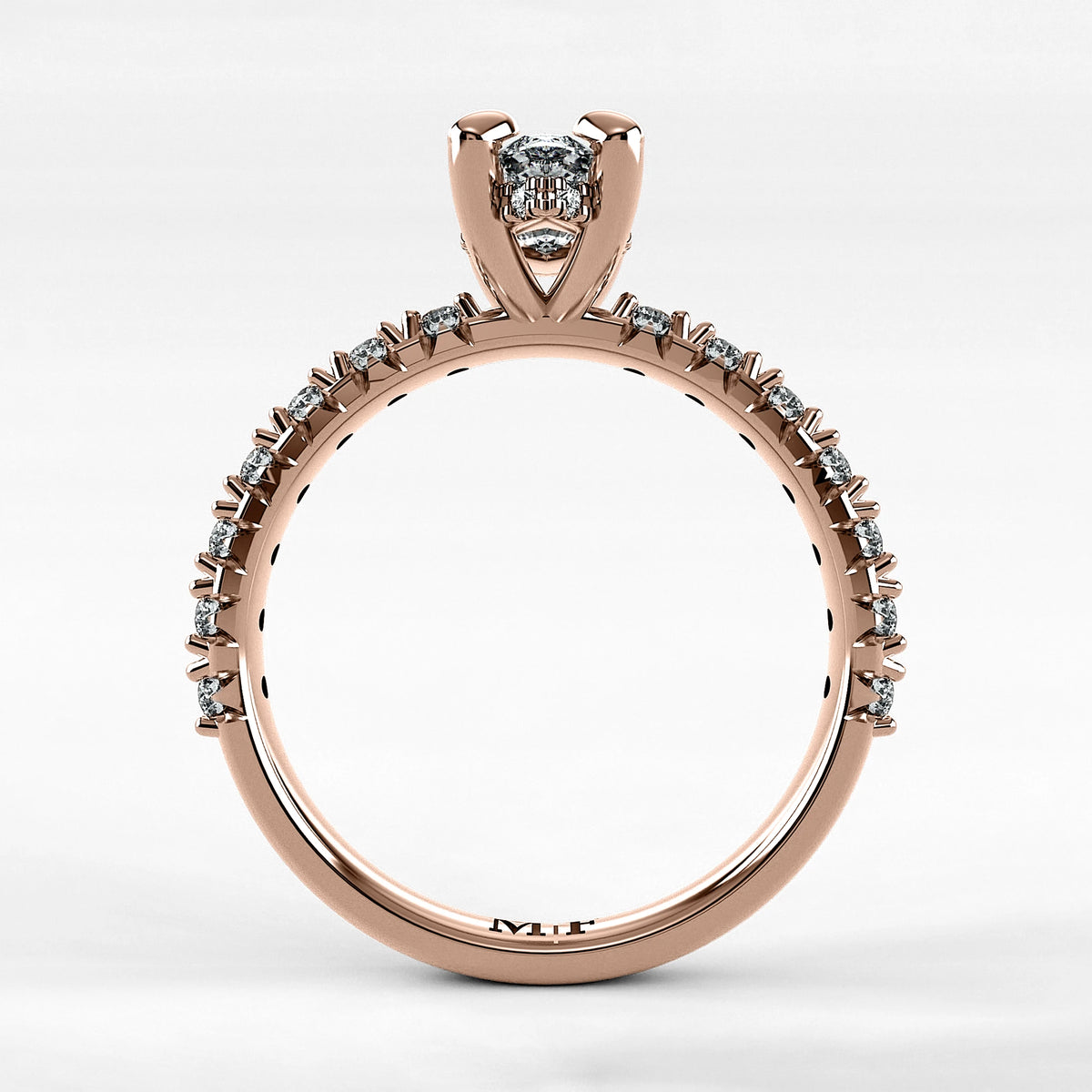 Anillo de Compromiso Herencia - Marquesa en oro rosa - vista 3