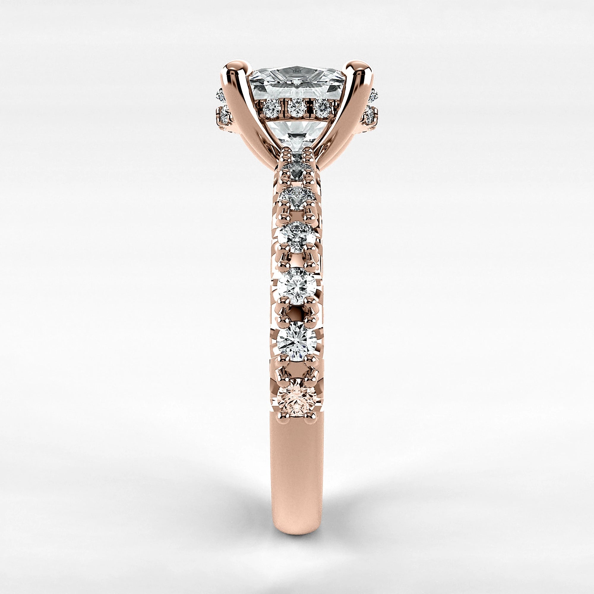 Anillo de Compromiso Herencia - Oval en oro rosa - vista 2