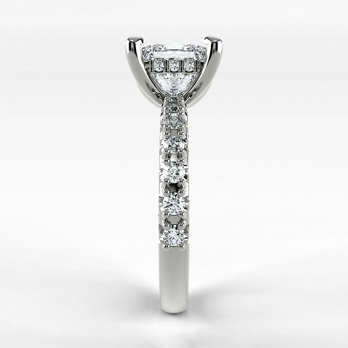 Anillo de Compromiso Herencia - Princess en oro blanco - vista 2