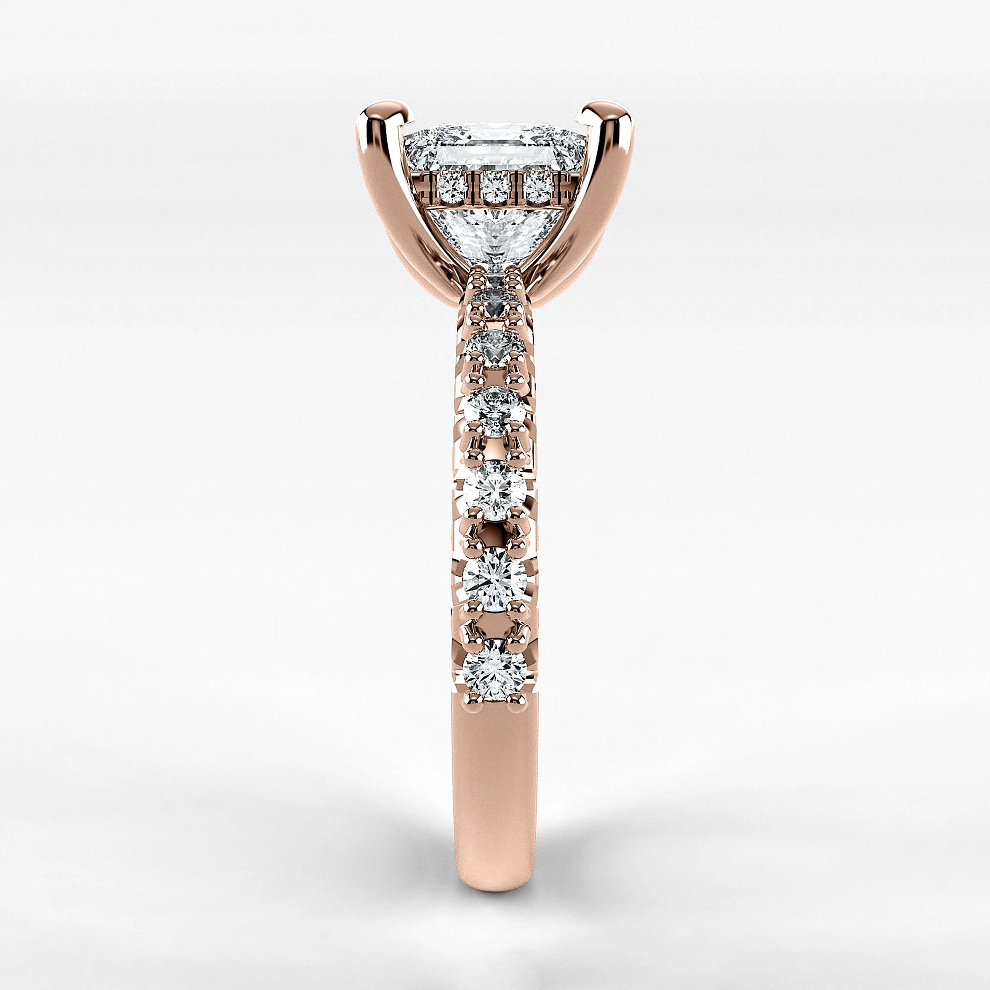 Anillo de Compromiso Herencia - Princess en oro rosa - vista 2