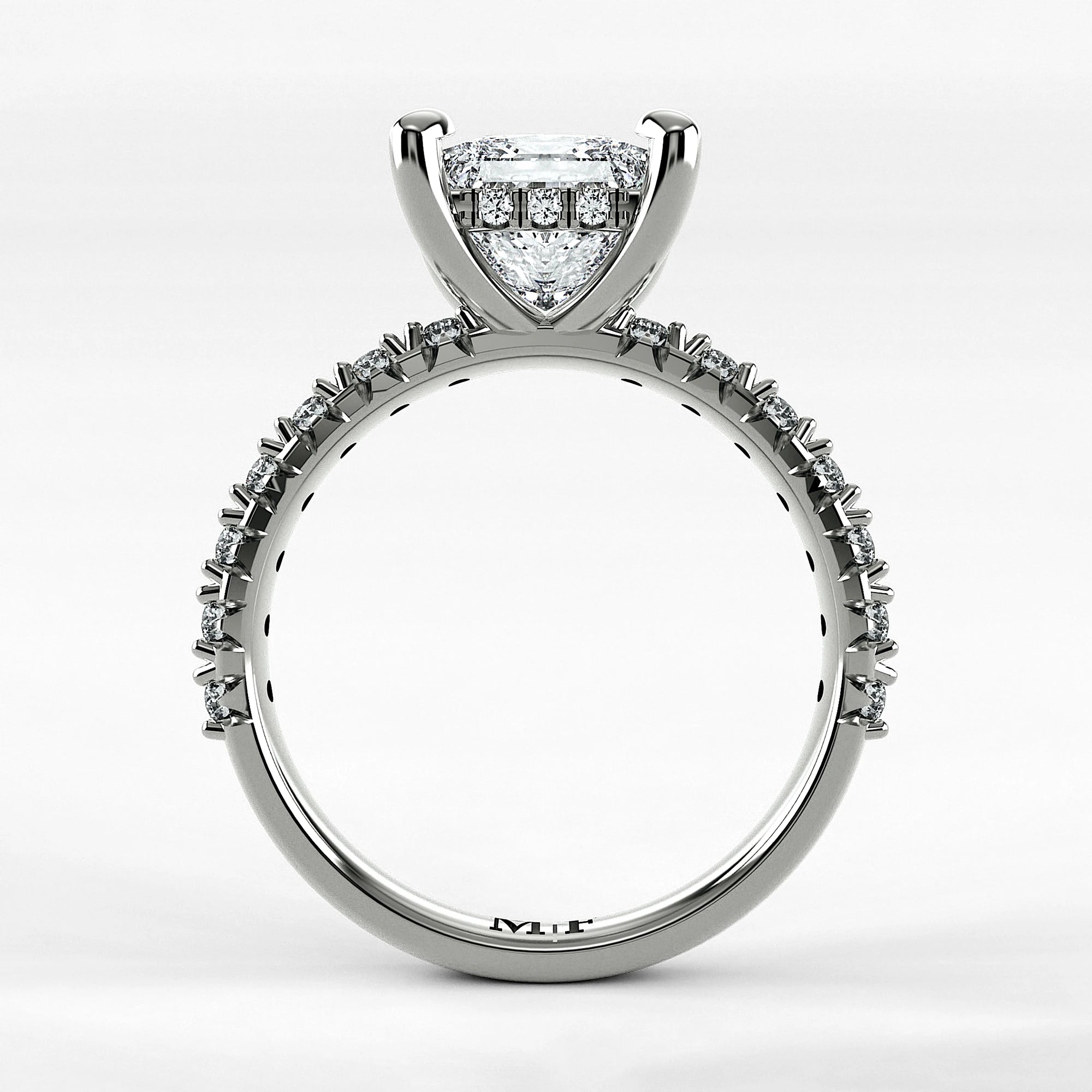 Anillo de Compromiso Herencia - Princess en oro blanco - vista 3