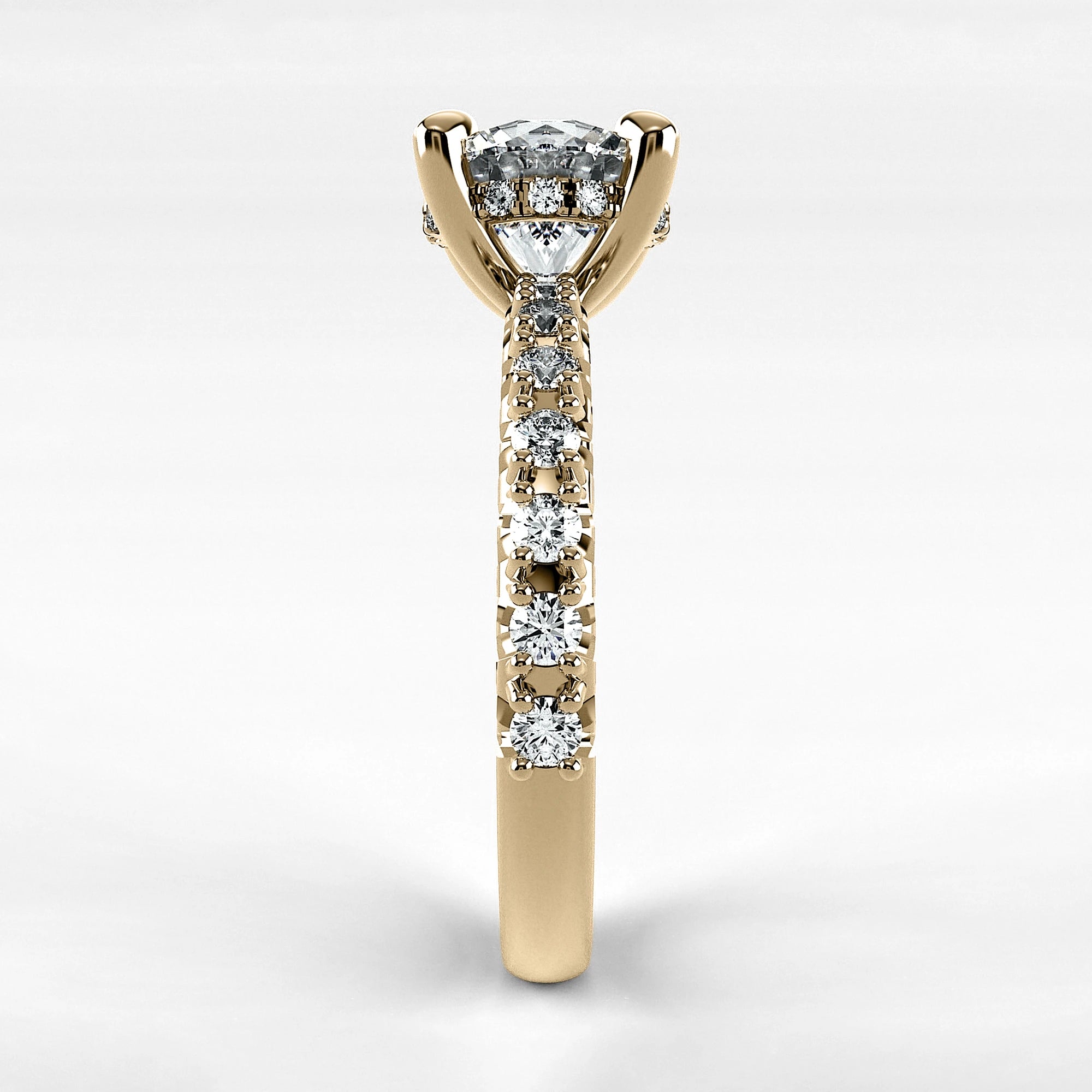 Anillo de Compromiso Herencia - Redondo en oro amarillo - vista 2