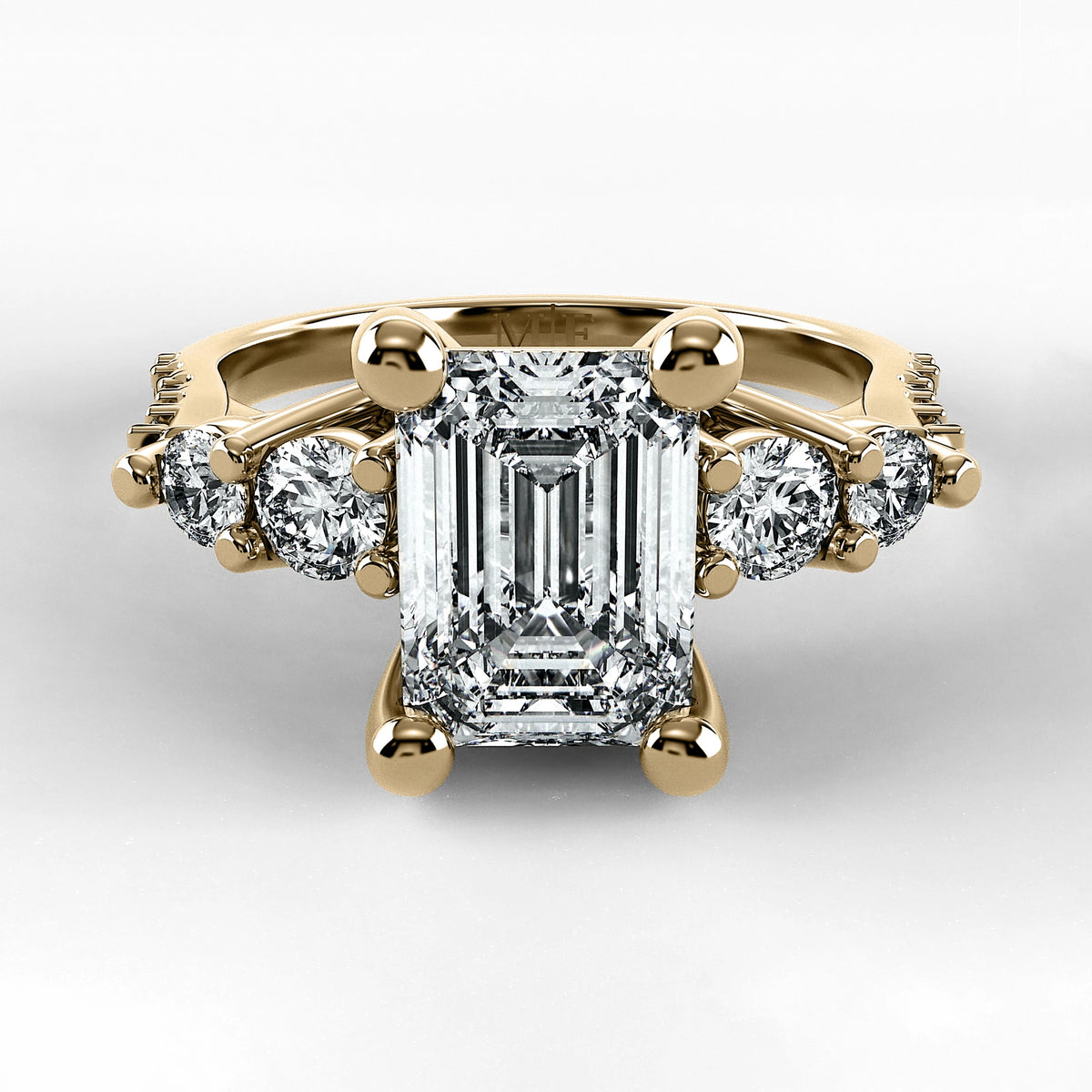 Anillo de Compromiso Noble - Esmeralda en oro amarillo - vista 1
