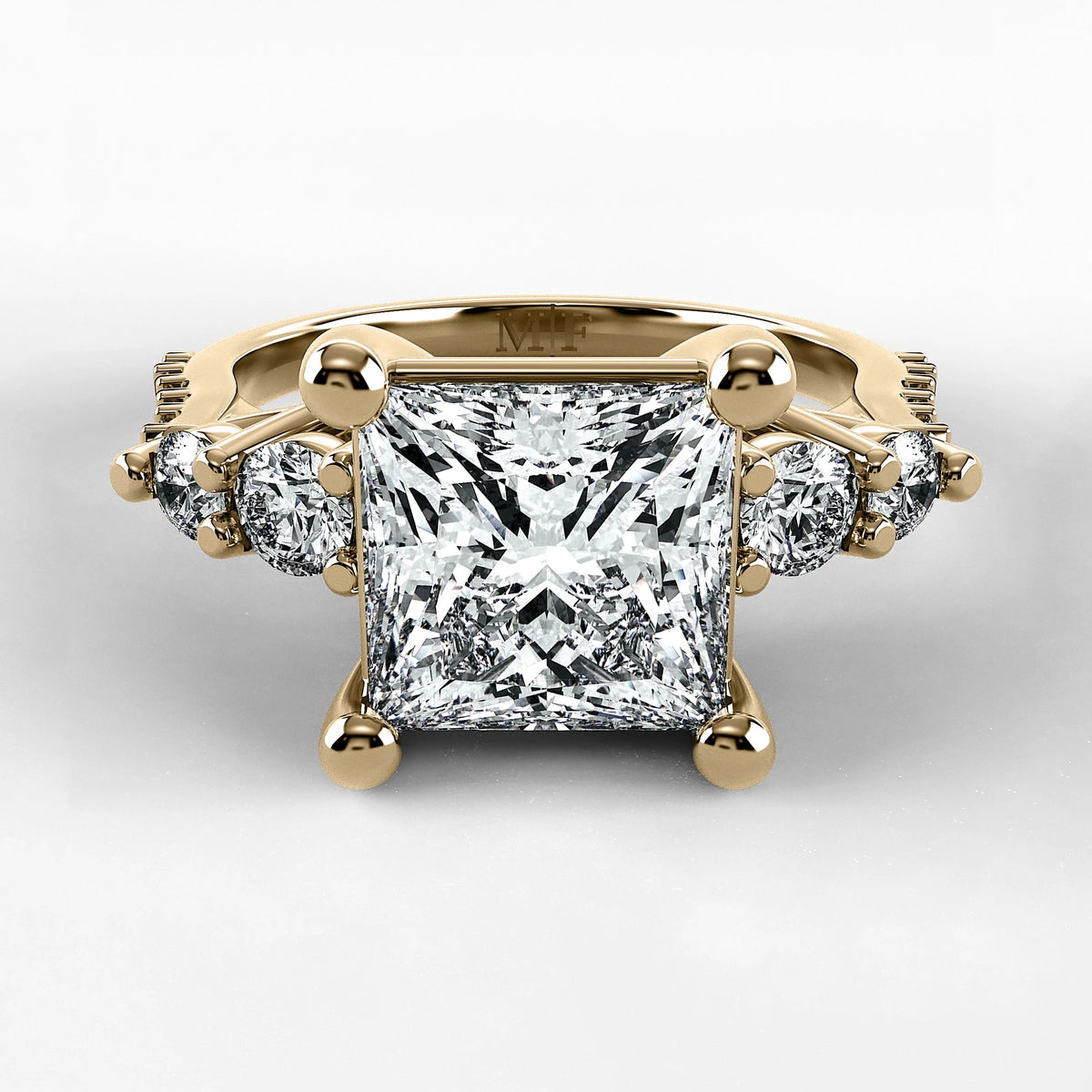 Anillo de Compromiso Noble - Princess en oro amarillo - vista 1