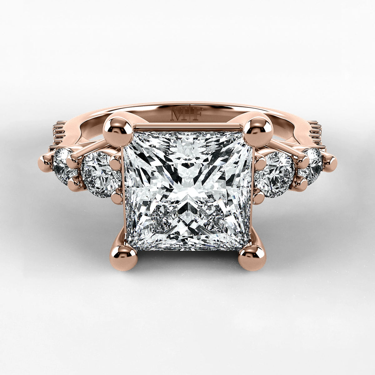 Anillo de Compromiso Noble - Princess en oro rosa - vista 1