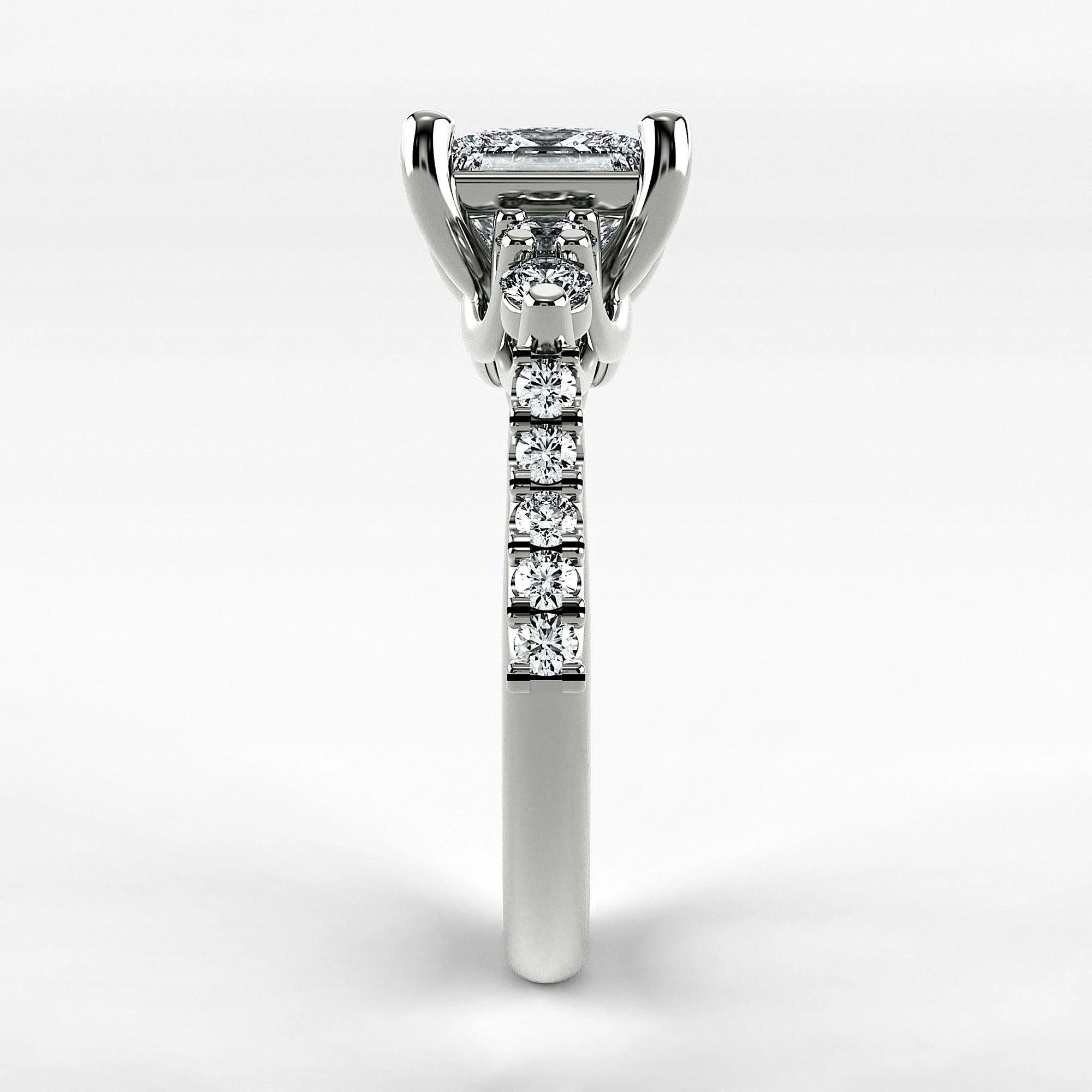 Anillo de Compromiso Noble - Princess en oro blanco - vista 2