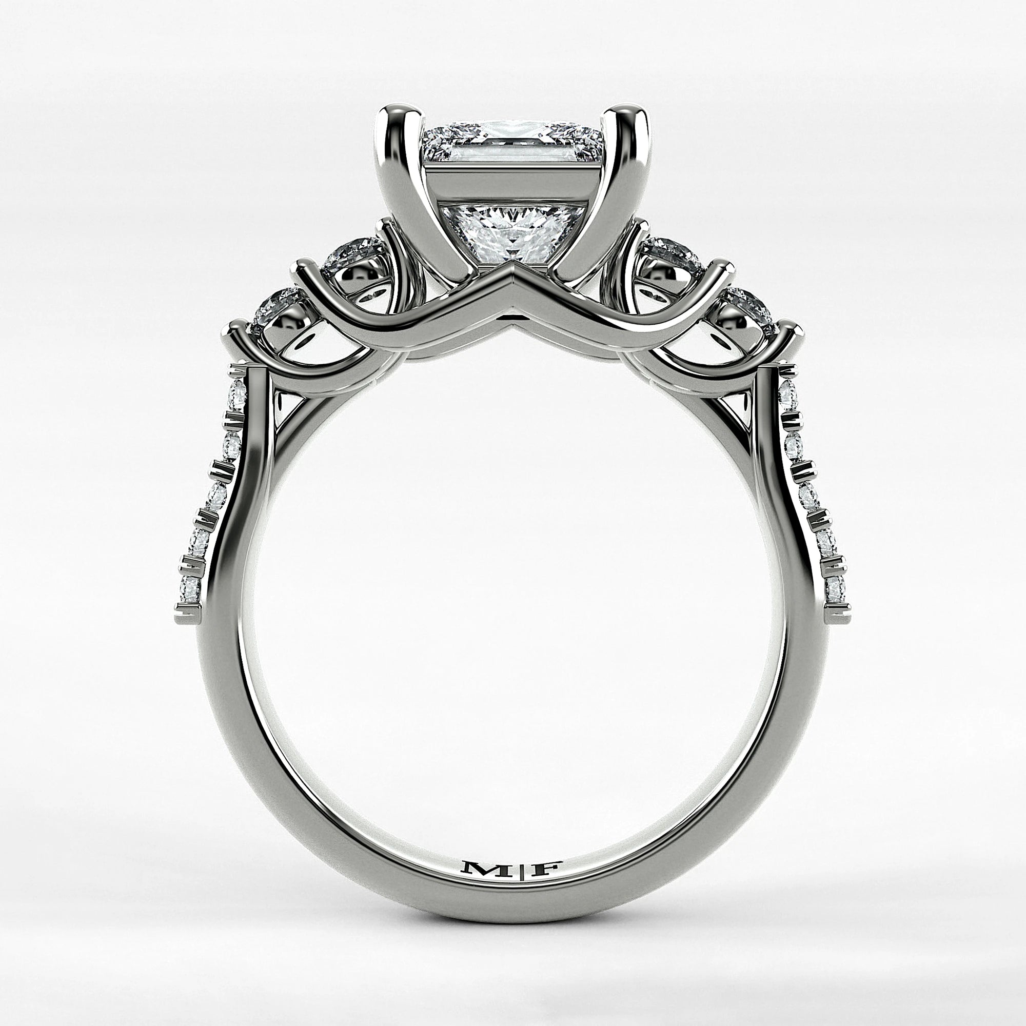Anillo de Compromiso Noble - Princess en oro blanco - vista 3