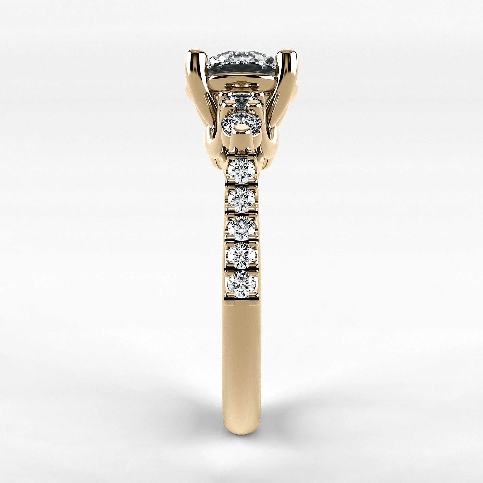 Anillo de Compromiso Noble - Redondo en oro amarillo - vista 2
