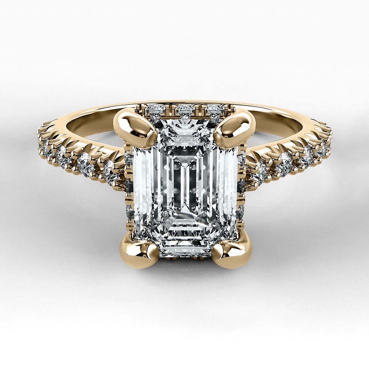 Anillo de Compromiso Supremo - Esmeralda en oro amarillo - vista 1