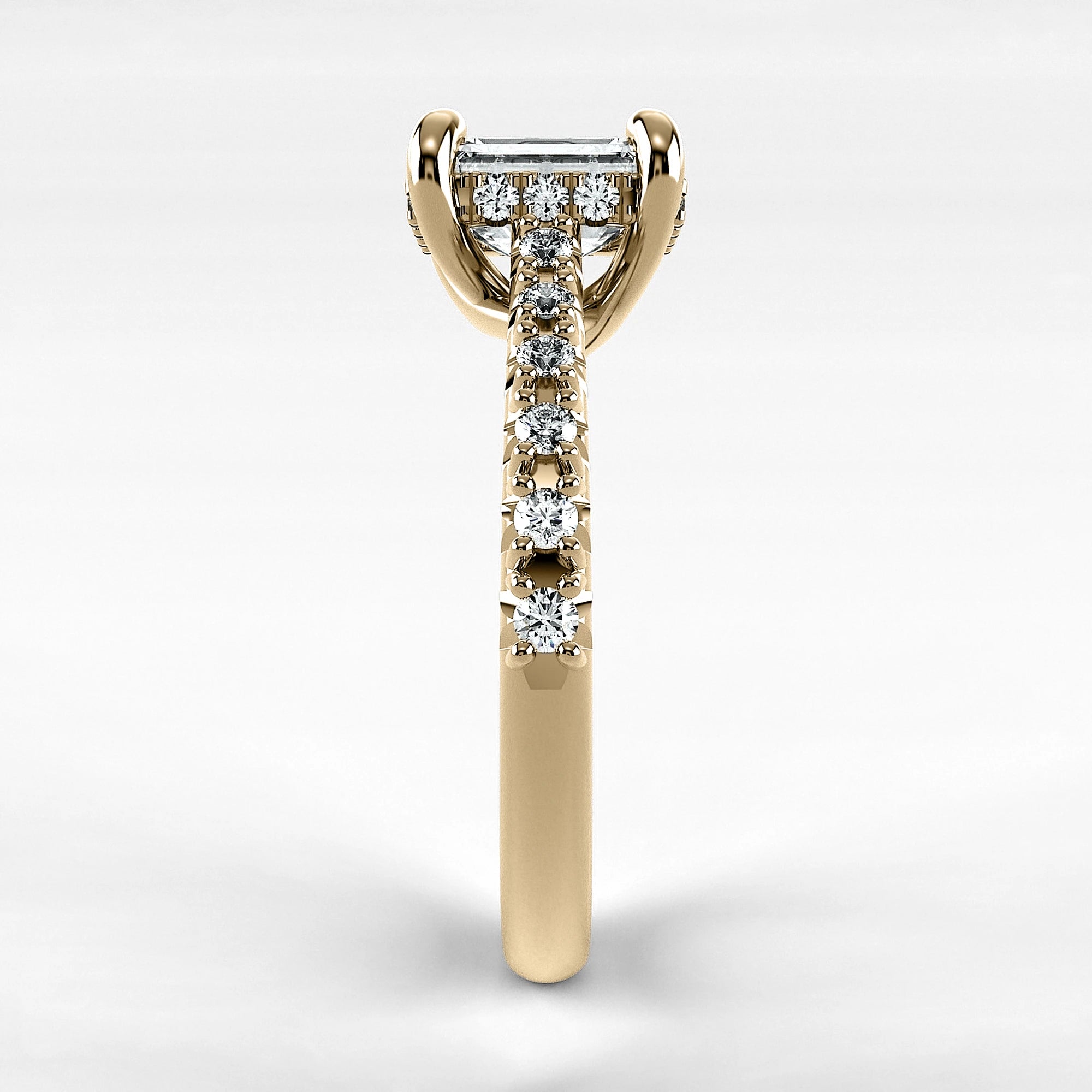 Anillo de Compromiso Supremo - Esmeralda en oro amarillo - vista 2
