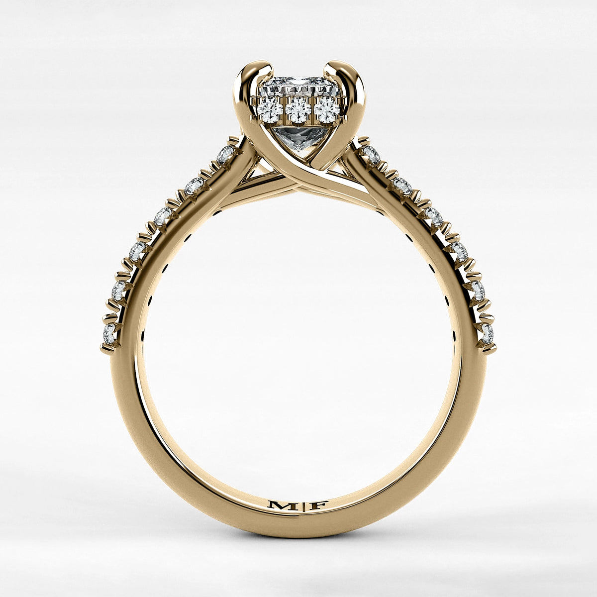 Anillo de Compromiso Supremo - Esmeralda en oro amarillo - vista 3