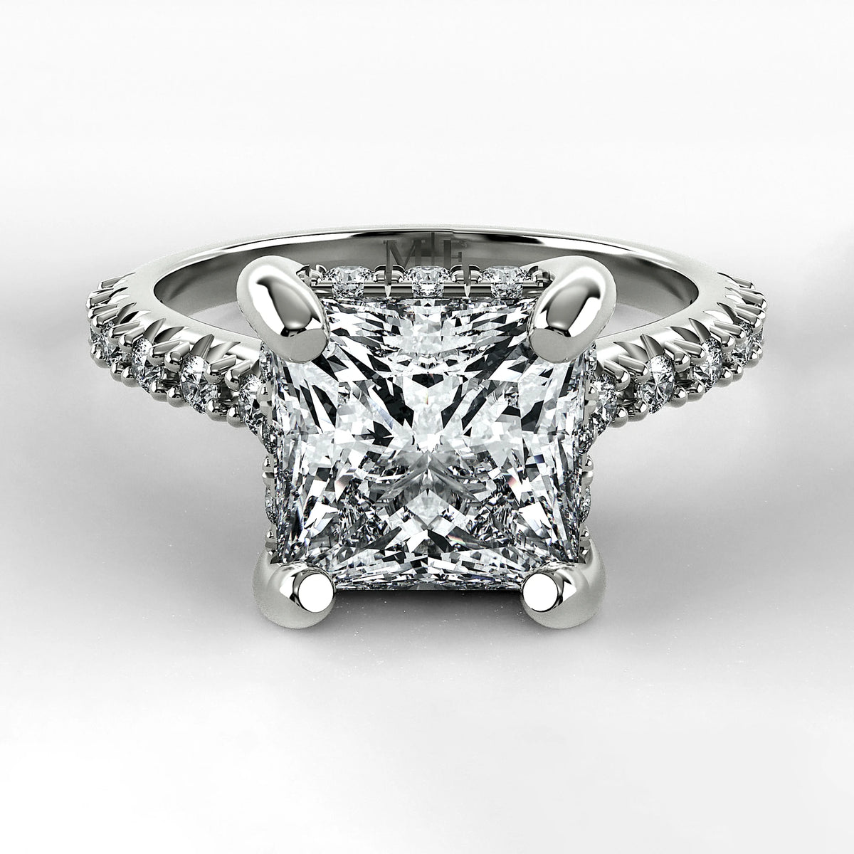 Anillo de Compromiso Supremo - Princess en oro blanco - vista 1