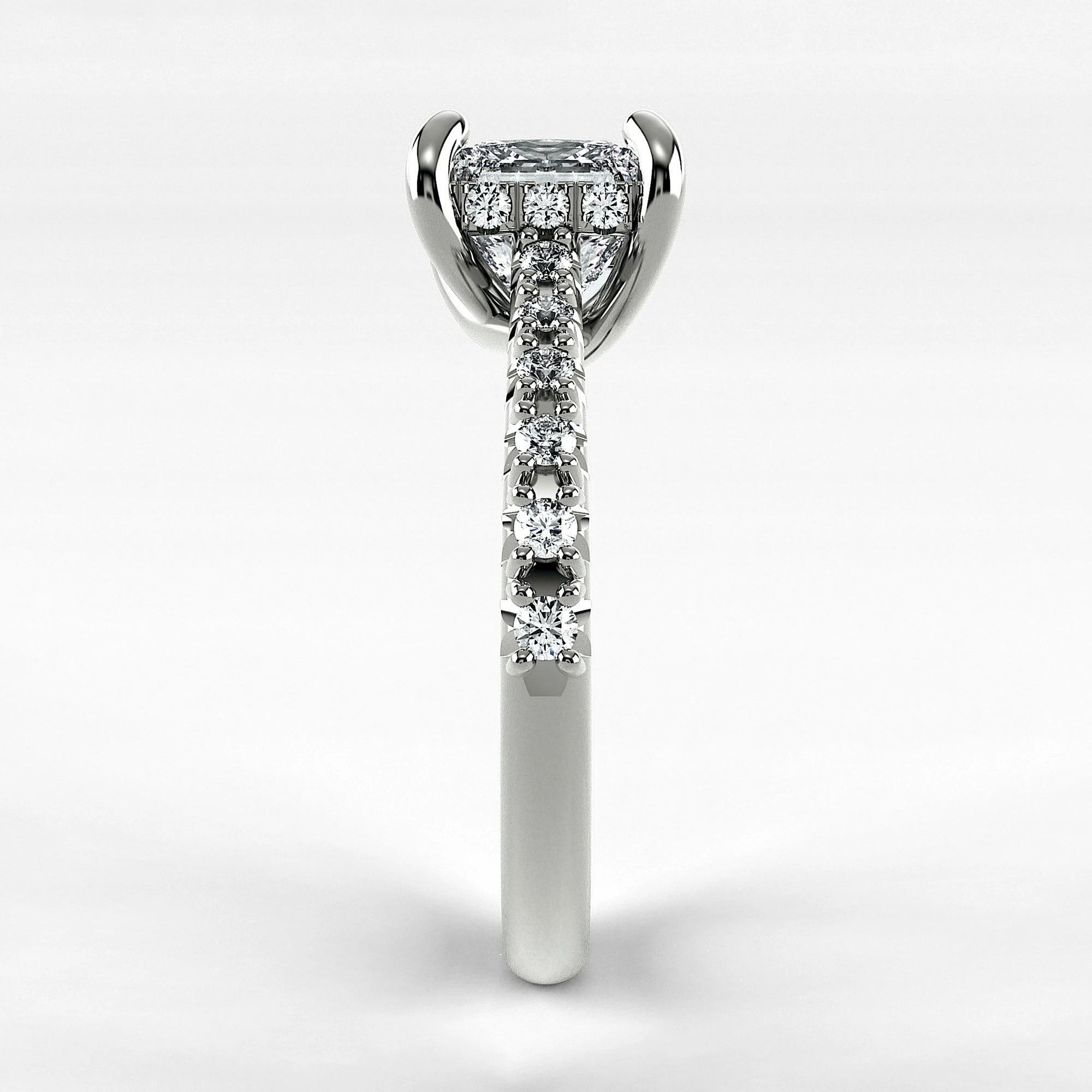 Anillo de Compromiso Supremo - Princess en oro blanco - vista 2