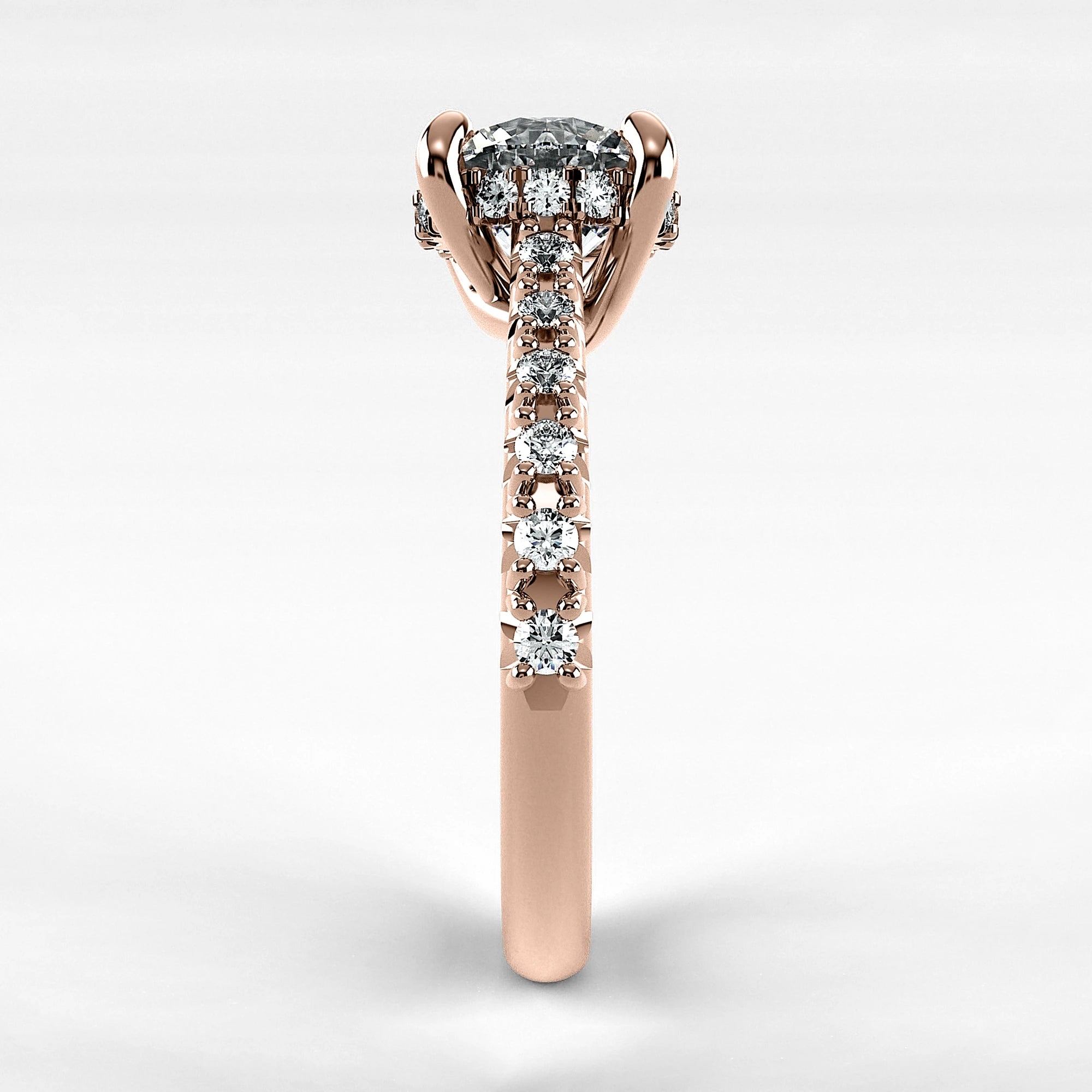 Anillo de Compromiso Supremo - Redondo en oro rosa - vista 2