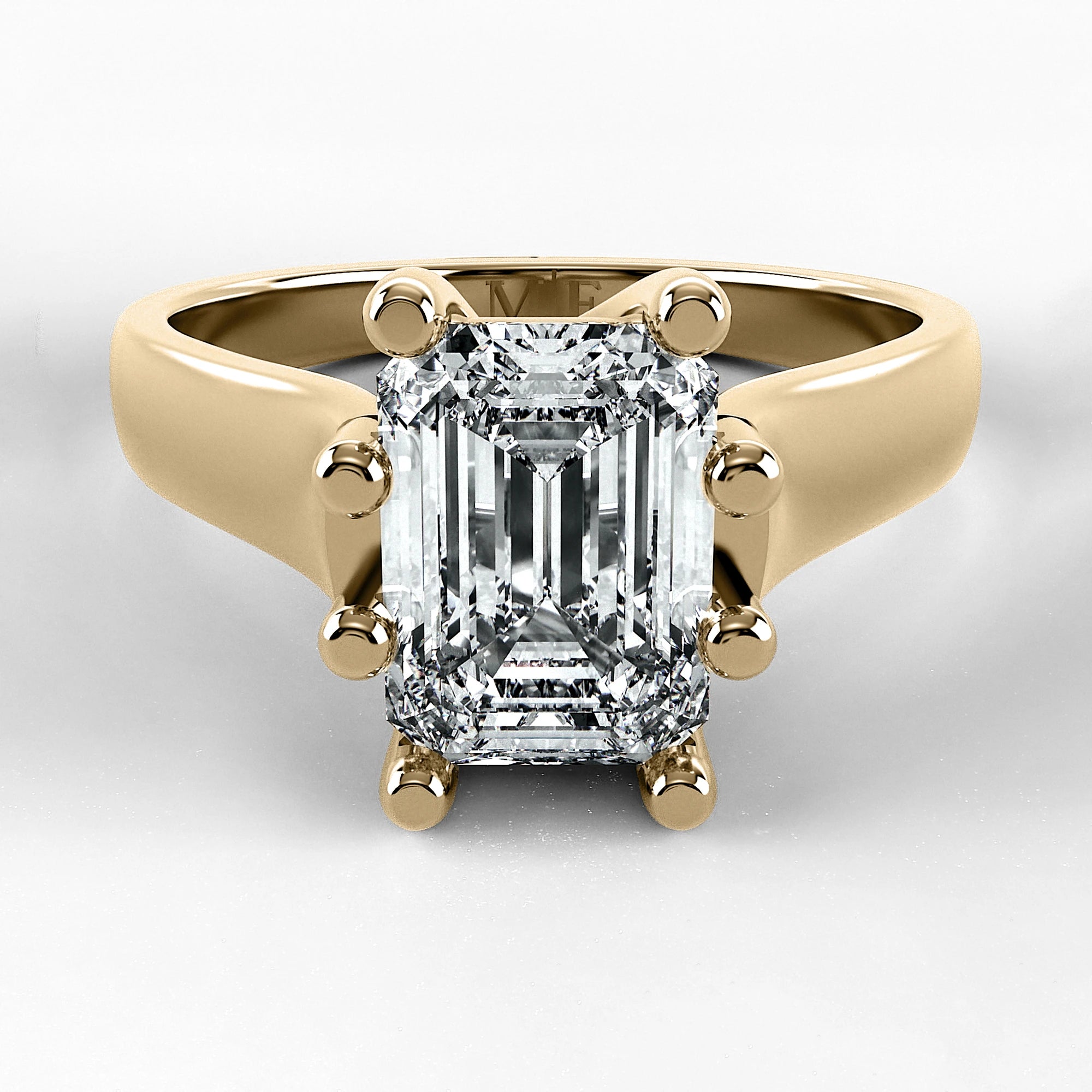 Anillo de Compromiso Lucerna - Esmeralda en oro amarillo - vista 1