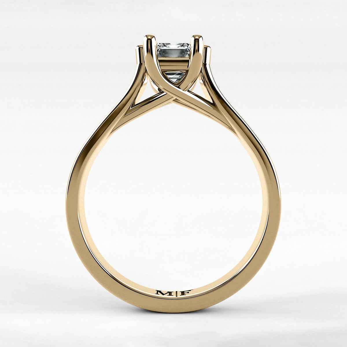 Anillo de Compromiso Lucerna - Esmeralda en oro amarillo - vista 3