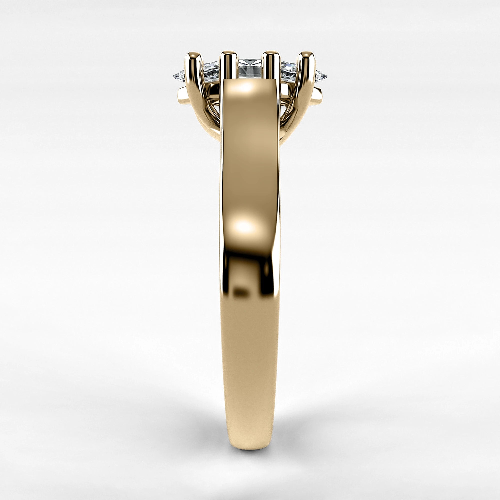 Anillo de Compromiso Lucerna - Marquesa en oro amarillo - vista 2
