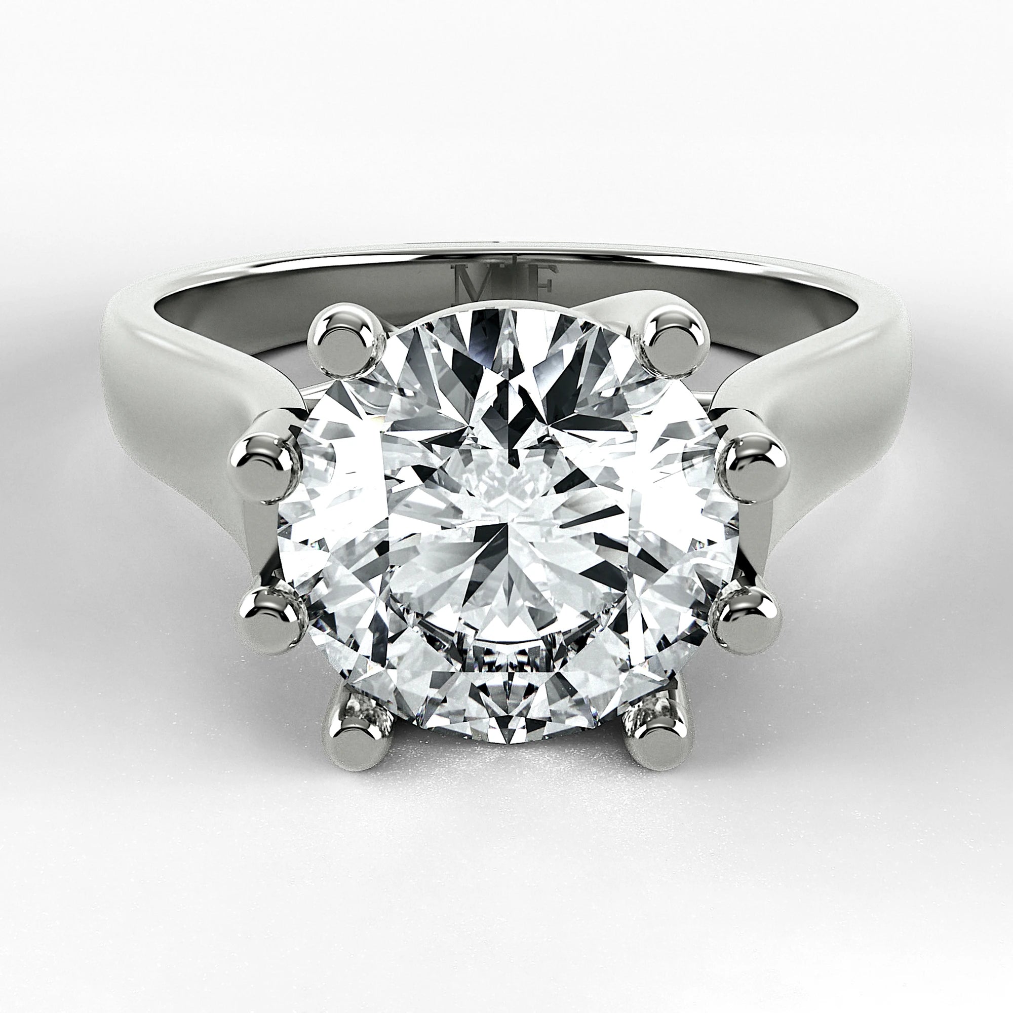 Anillo de Compromiso Lucerna - Redondo en oro blanco - vista 1