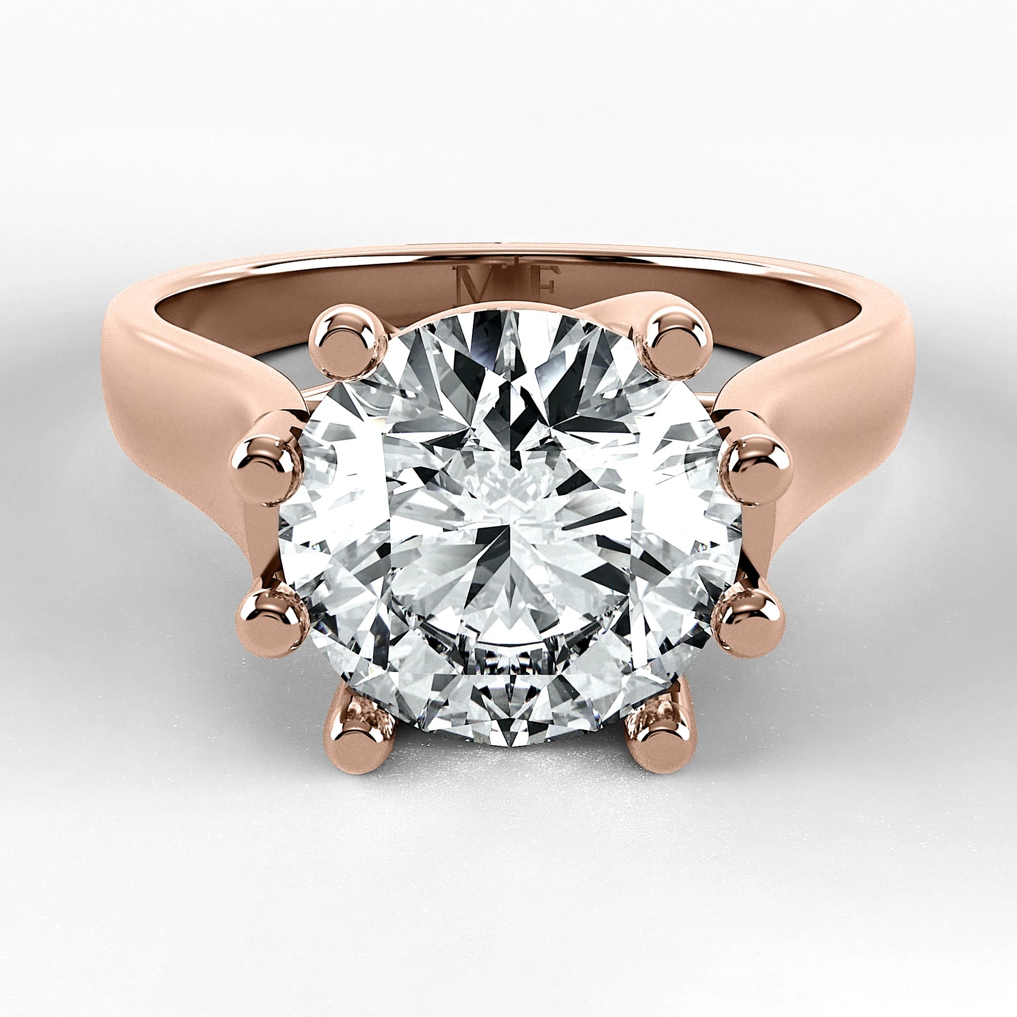 Anillo de Compromiso Lucerna - Redondo en oro rosa - vista 1