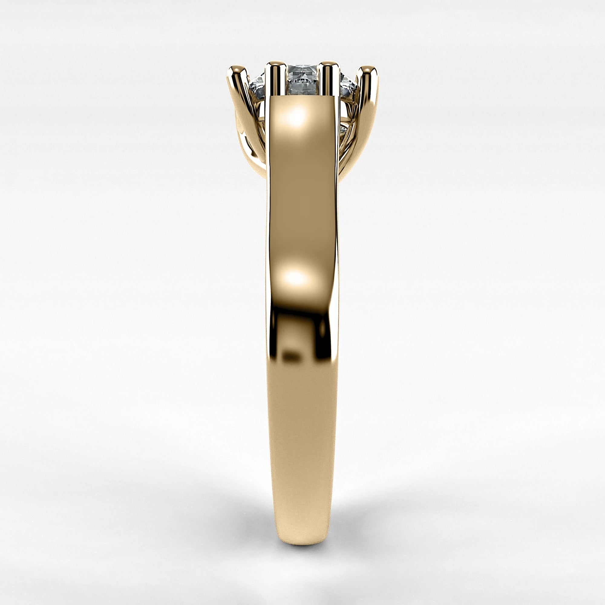 Anillo de Compromiso Lucerna - Redondo en oro amarillo - vista 2