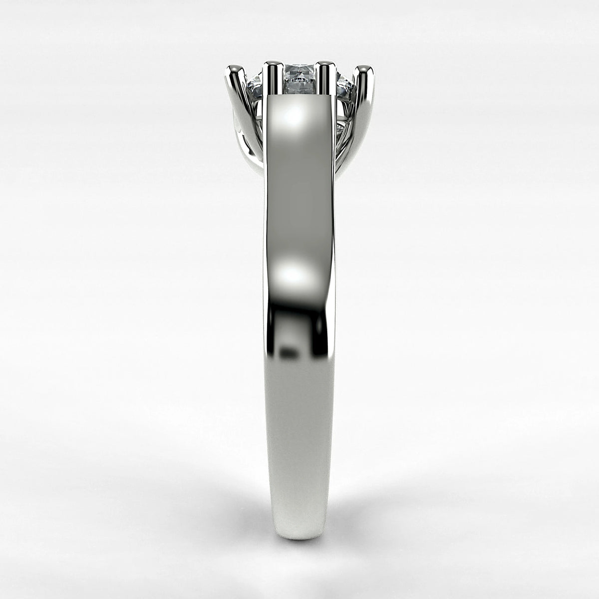 Anillo de Compromiso Lucerna - Redondo en oro blanco - vista 2