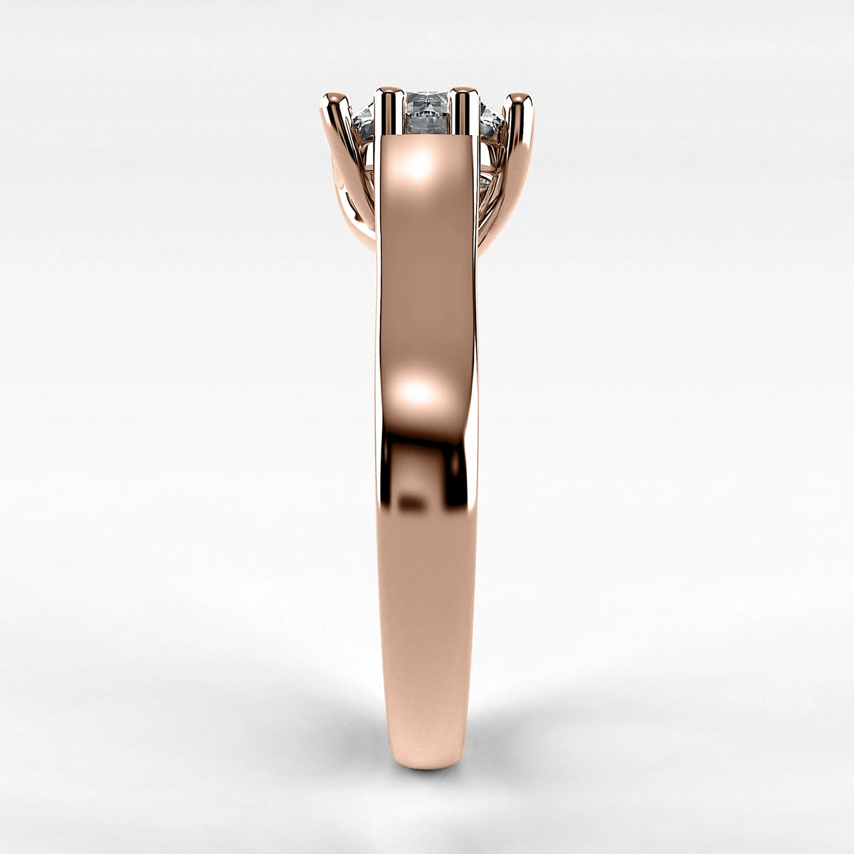 Anillo de Compromiso Lucerna - Redondo en oro rosa - vista 2