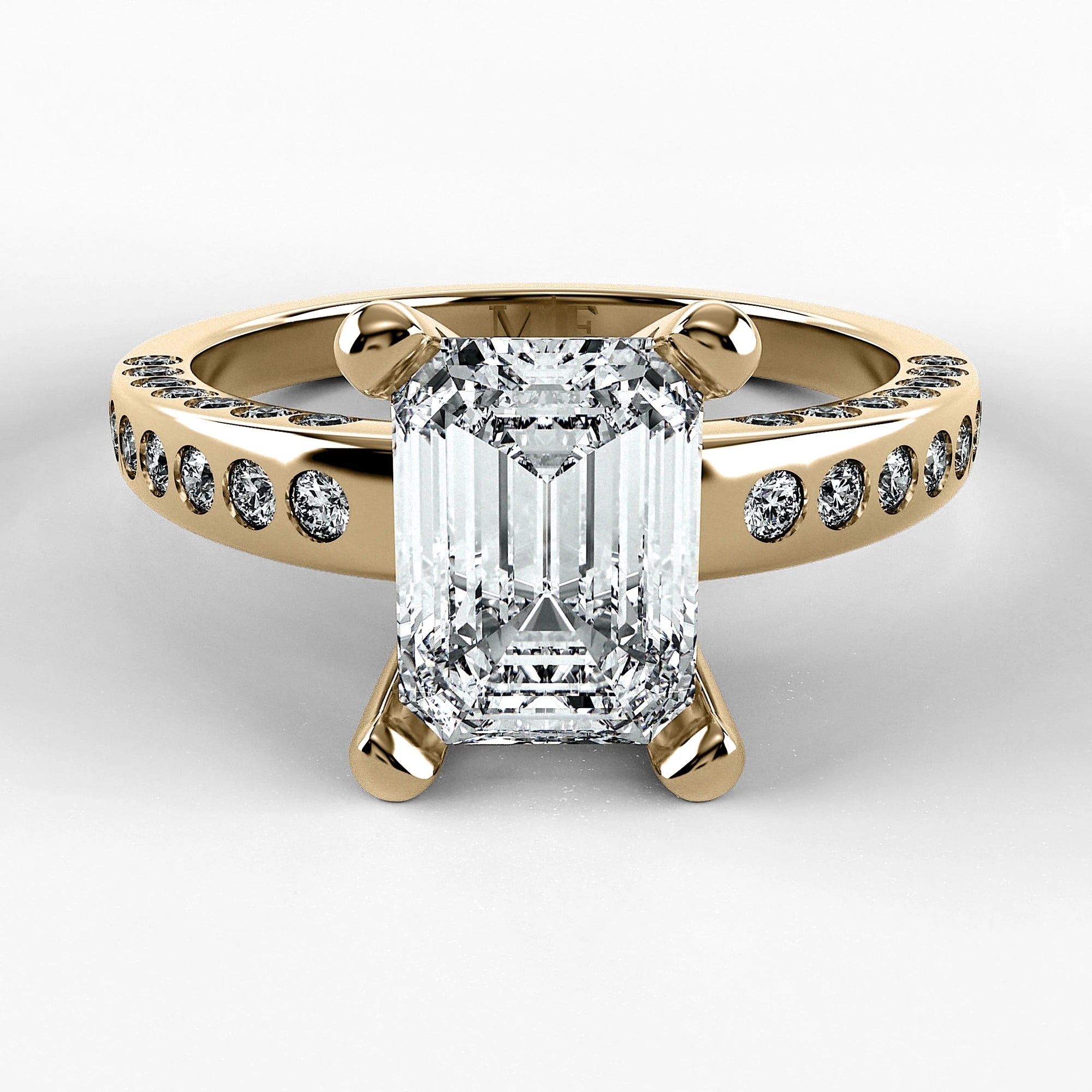 Anillo de Compromiso Clarisse - Esmeralda en oro amarillo - vista 1