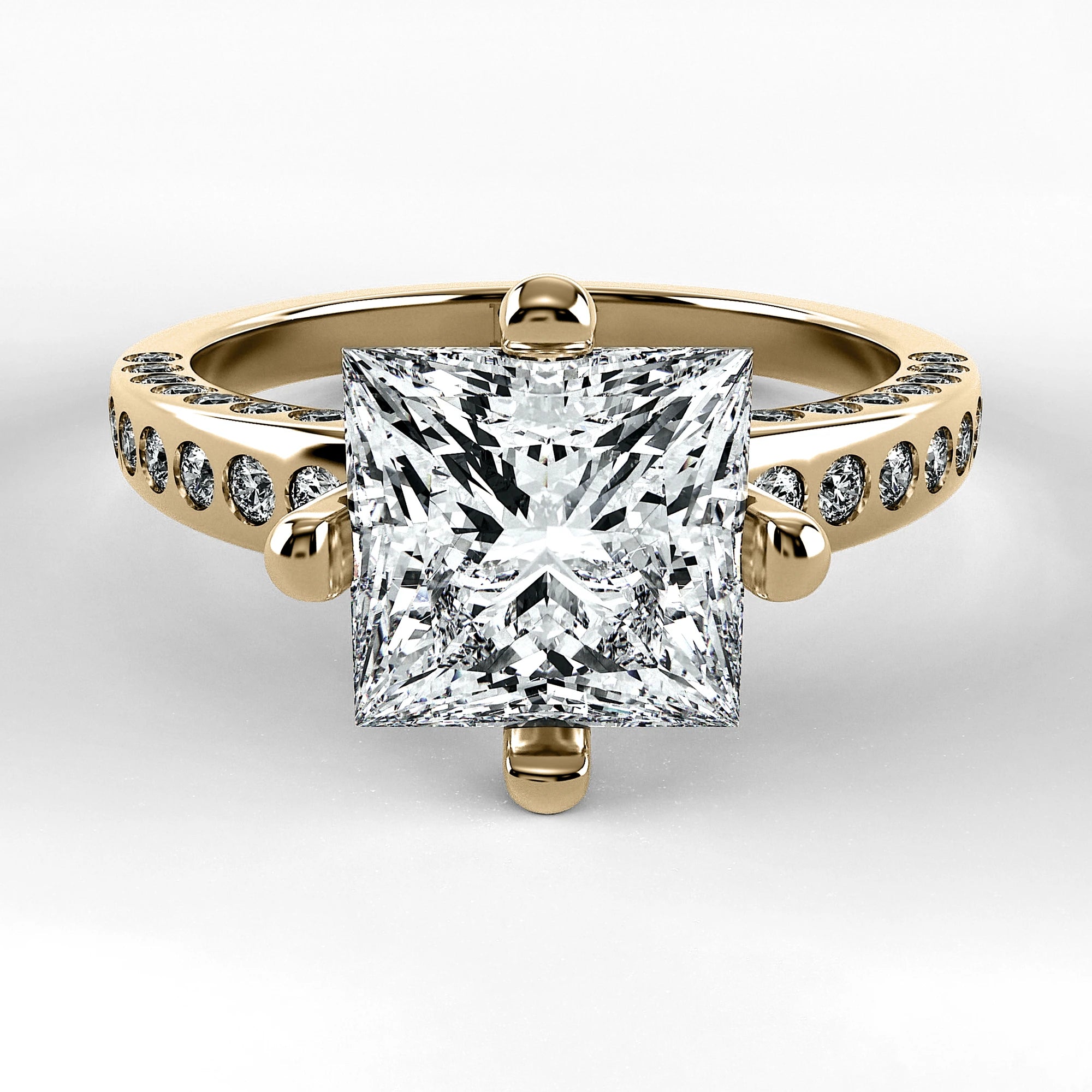 Anillo de Compromiso Clarisse - Princess en oro amarillo - vista 1