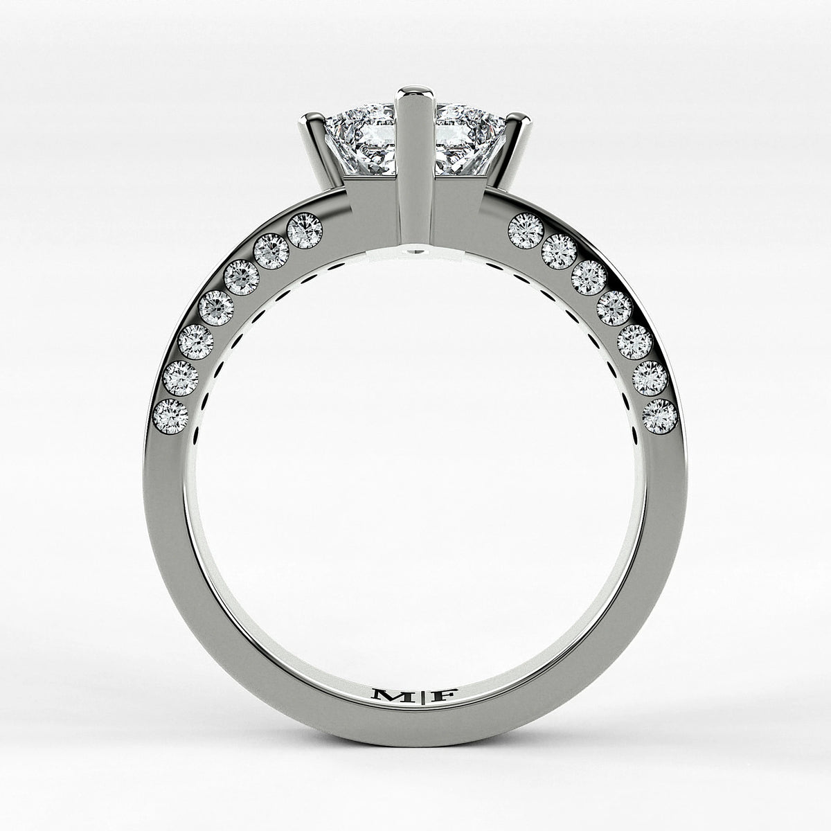 Anillo de Compromiso Clarisse - Princess en oro blanco - vista 3