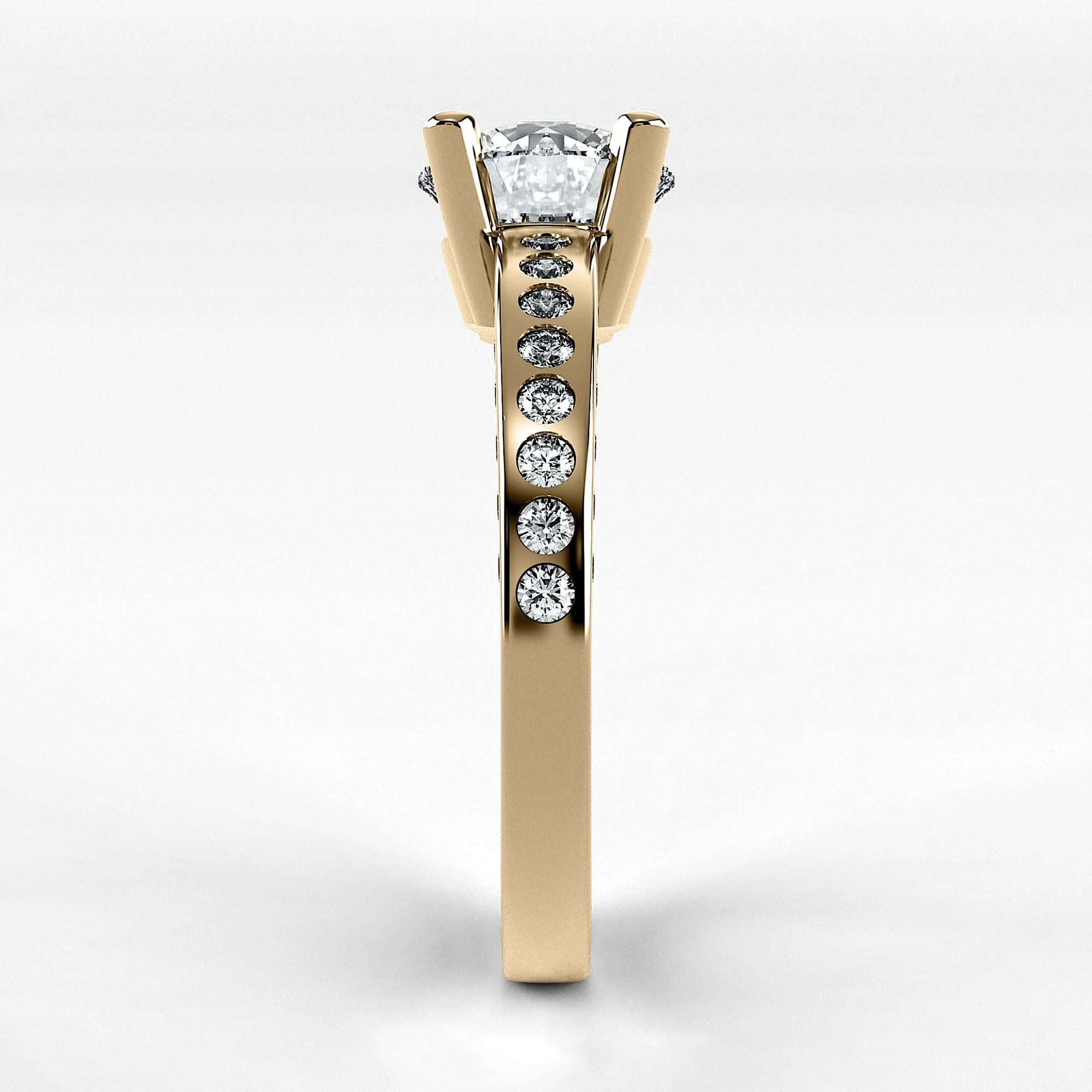 Anillo de Compromiso Clarisse - Redondo en oro amarillo - vista 2