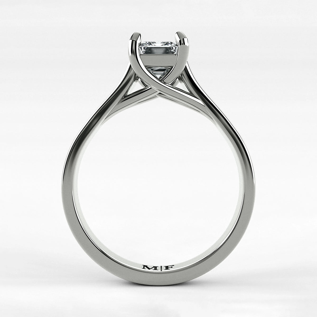 Anillo de Compromiso Imperia - Esmeralda en oro blanco - vista 3